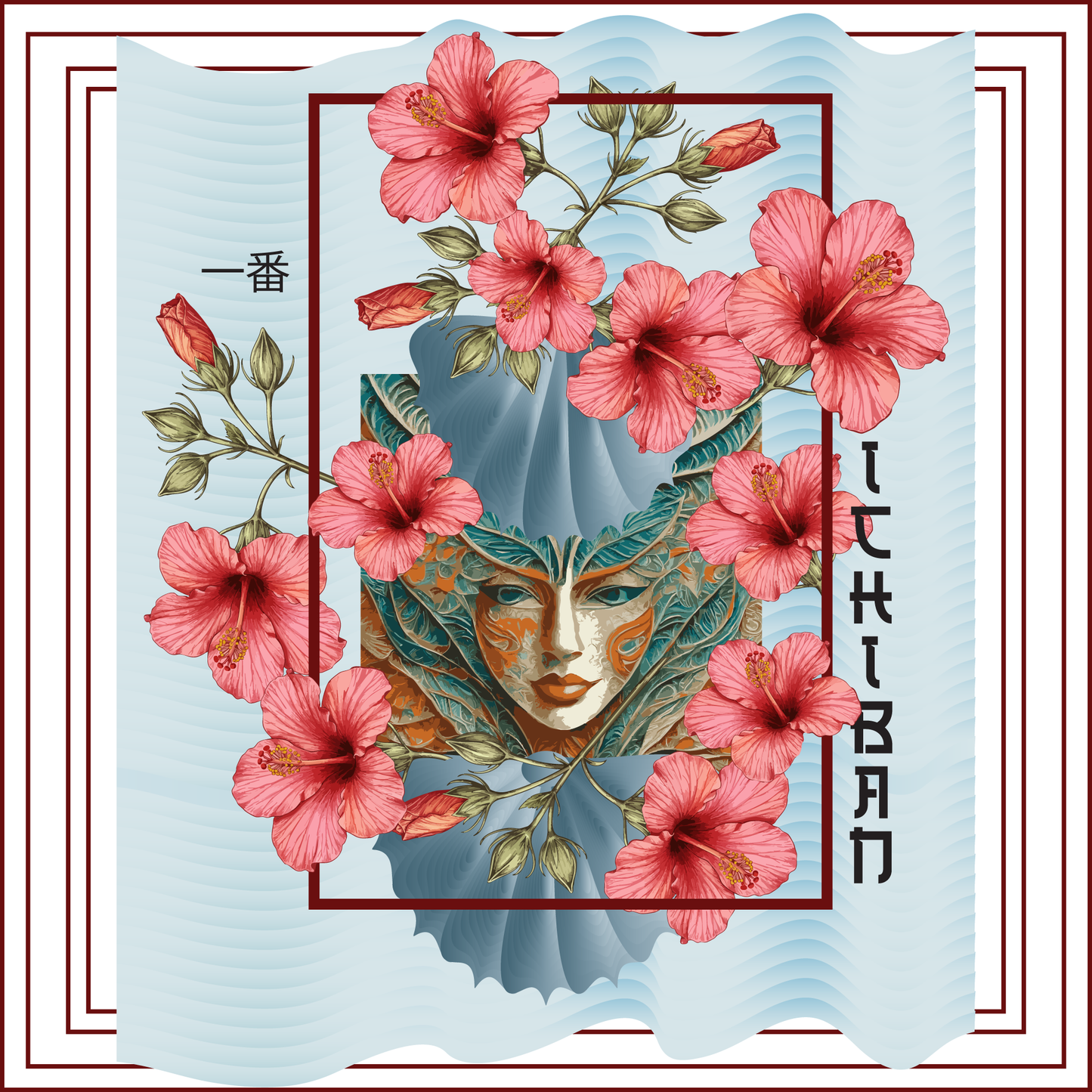 100% Silk Charmeuse Square Scarf Ichiban One