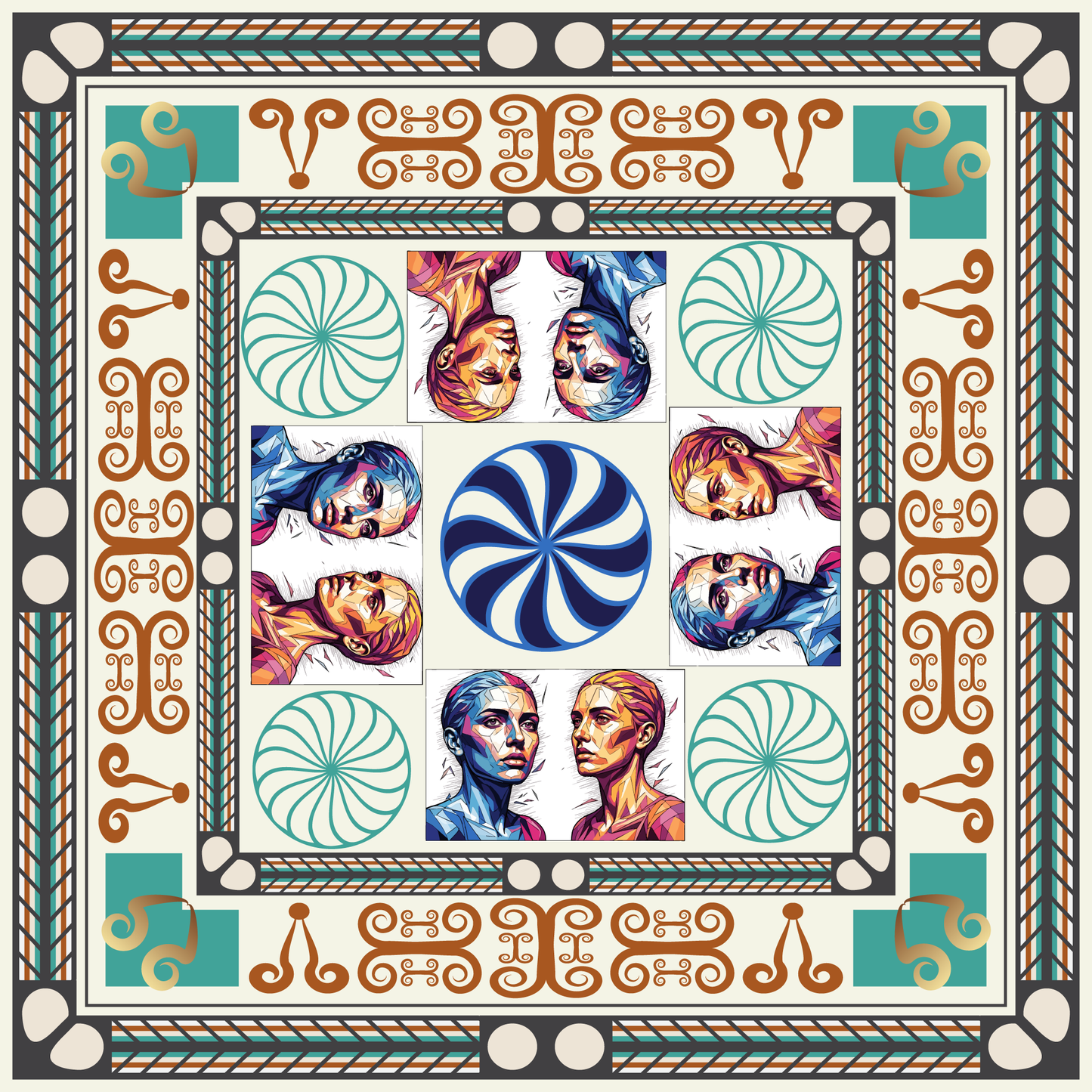 100% Silk Charmeuse Square Scarf Modern Muses