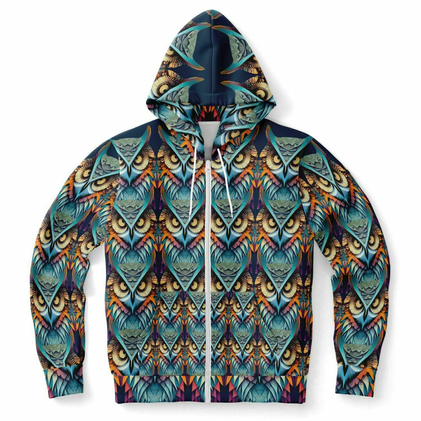 Fashion Zip-Up Hoodie - AOP Kukloso Mr Owl - Free Shipping