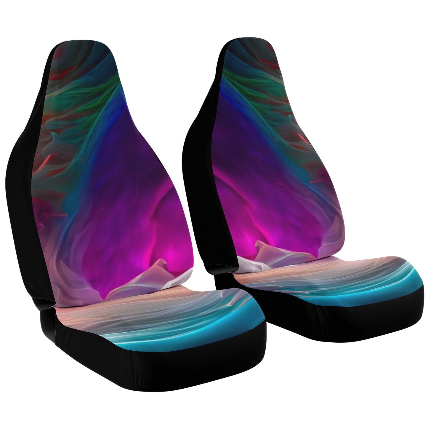 Car Seat Cover - AOP Kukloso Color Flows series No 5 Pink, Green, Silver, Aqua - Free Shipping