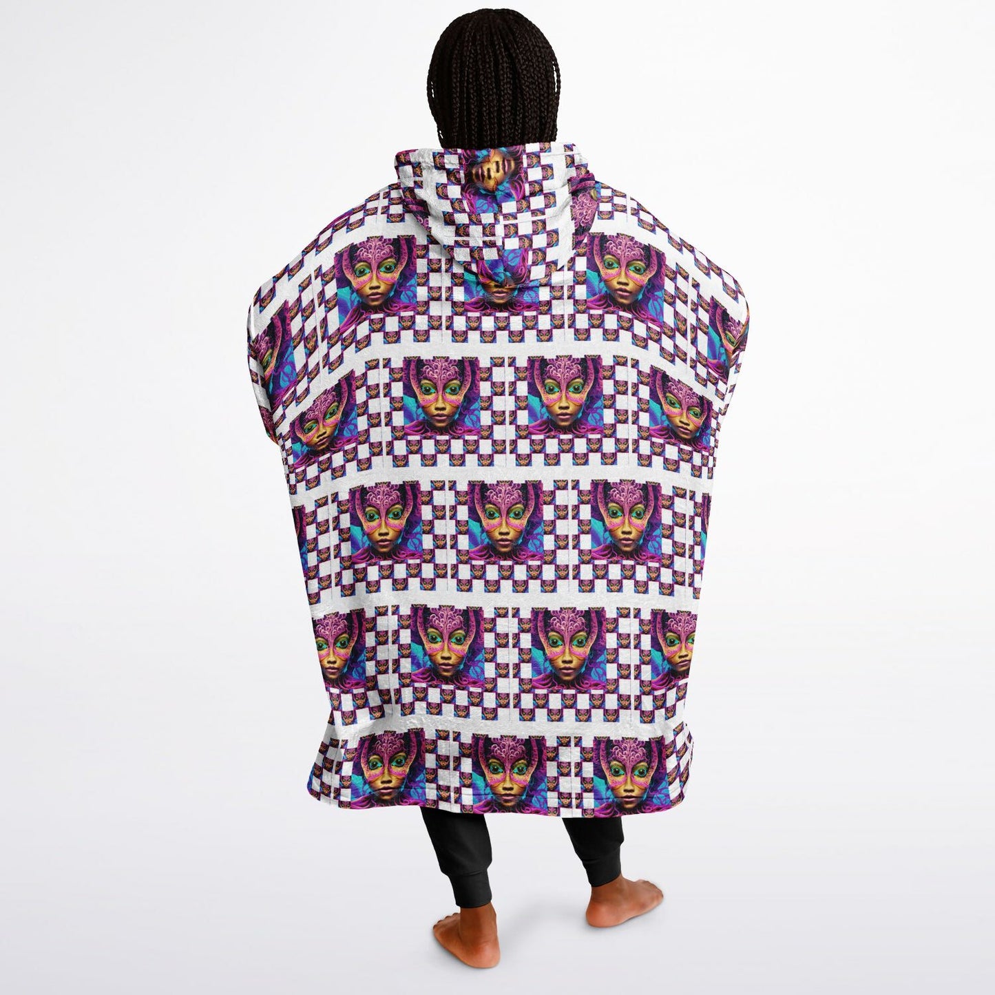 Snug Hoodie Economy - AOP Kukloso Space Faces No 21 A - Free Shipping