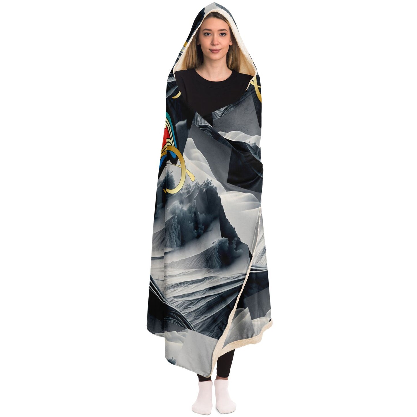 Hooded Blanket - AOP Kukloso Gray Winter - Free Shipping