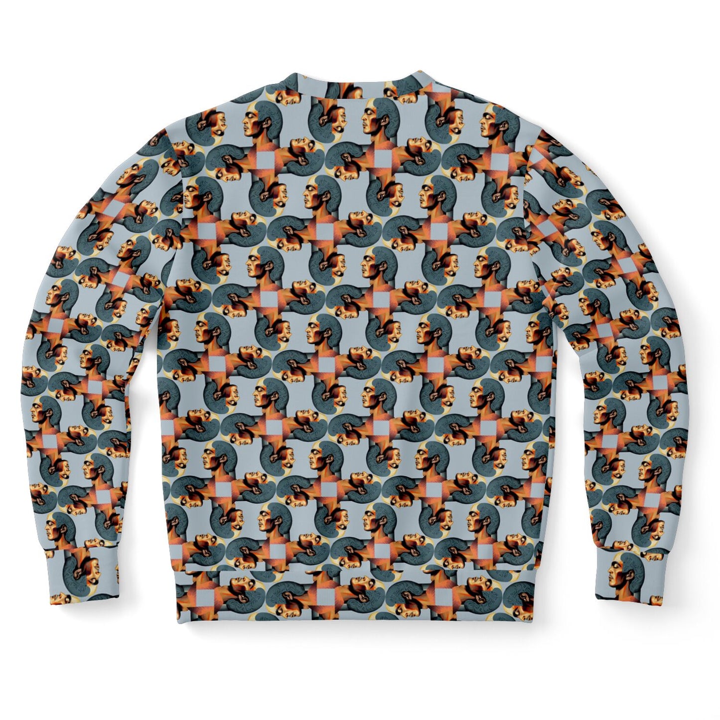 Athletic Sweatshirt - AOP Kukloso Cubist Faces No 52 - Free Shipping