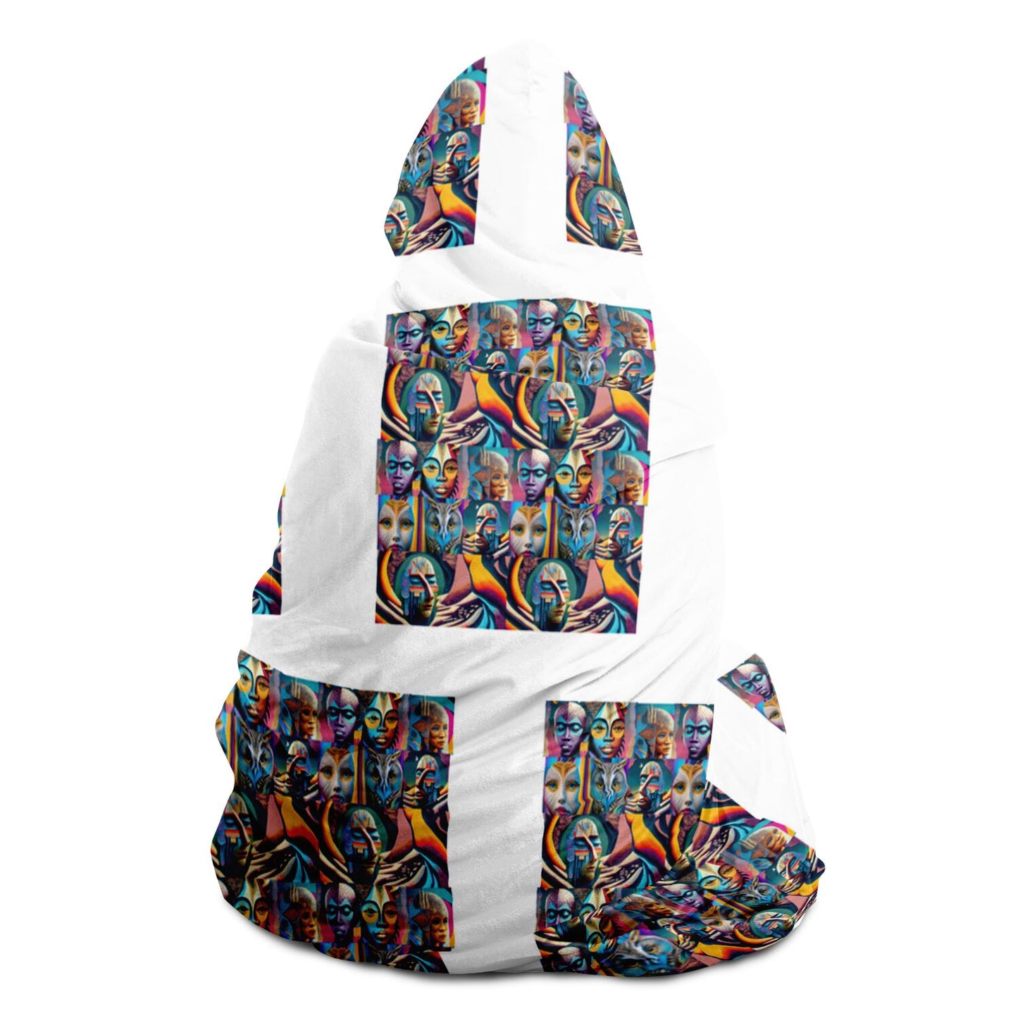 Hooded Blanket - AOP Kukloso Alien Faces No 33 - Free Shipping