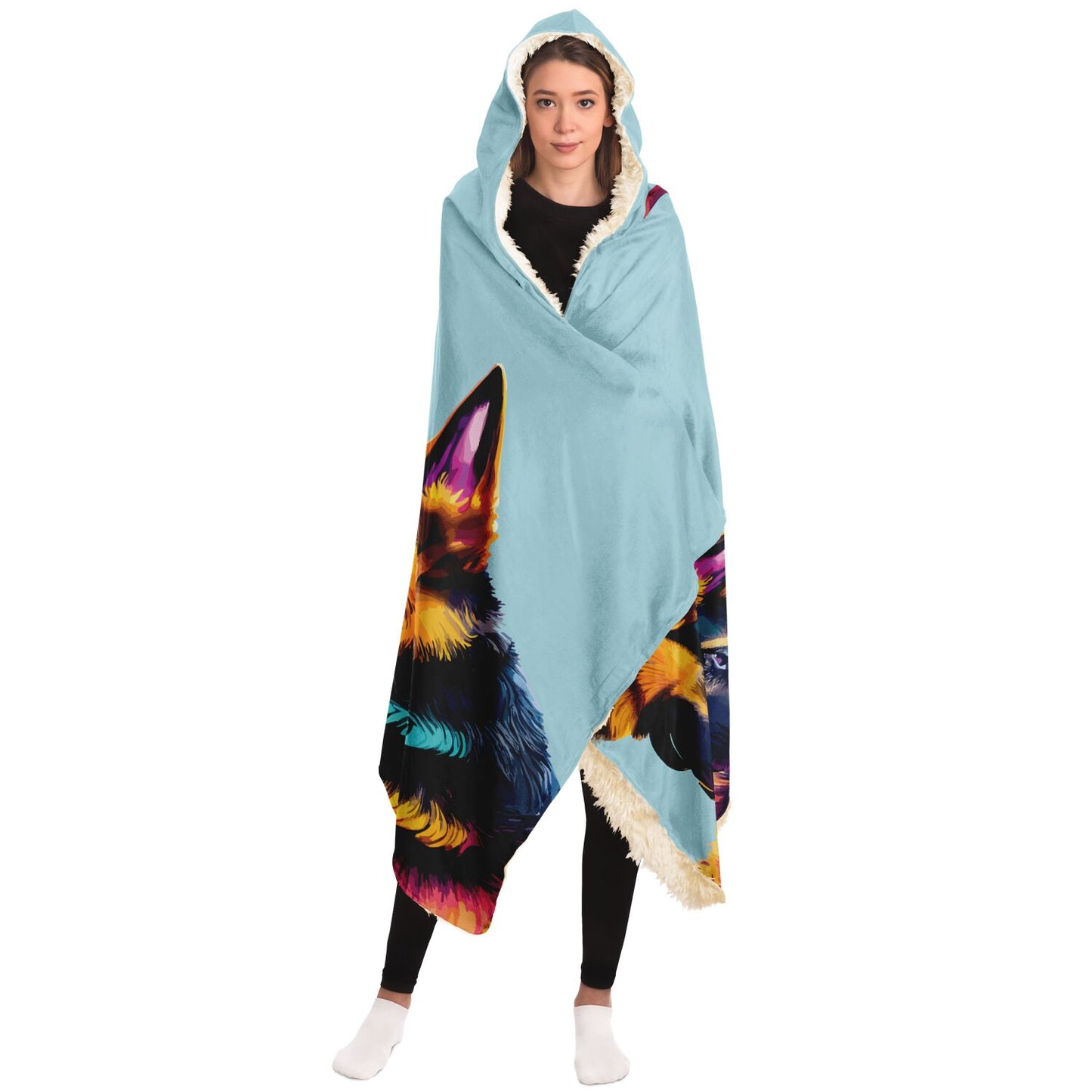 Hooded Blanket - AOP Kukloso German Sheperd Adult No 3 A - Free Shipping