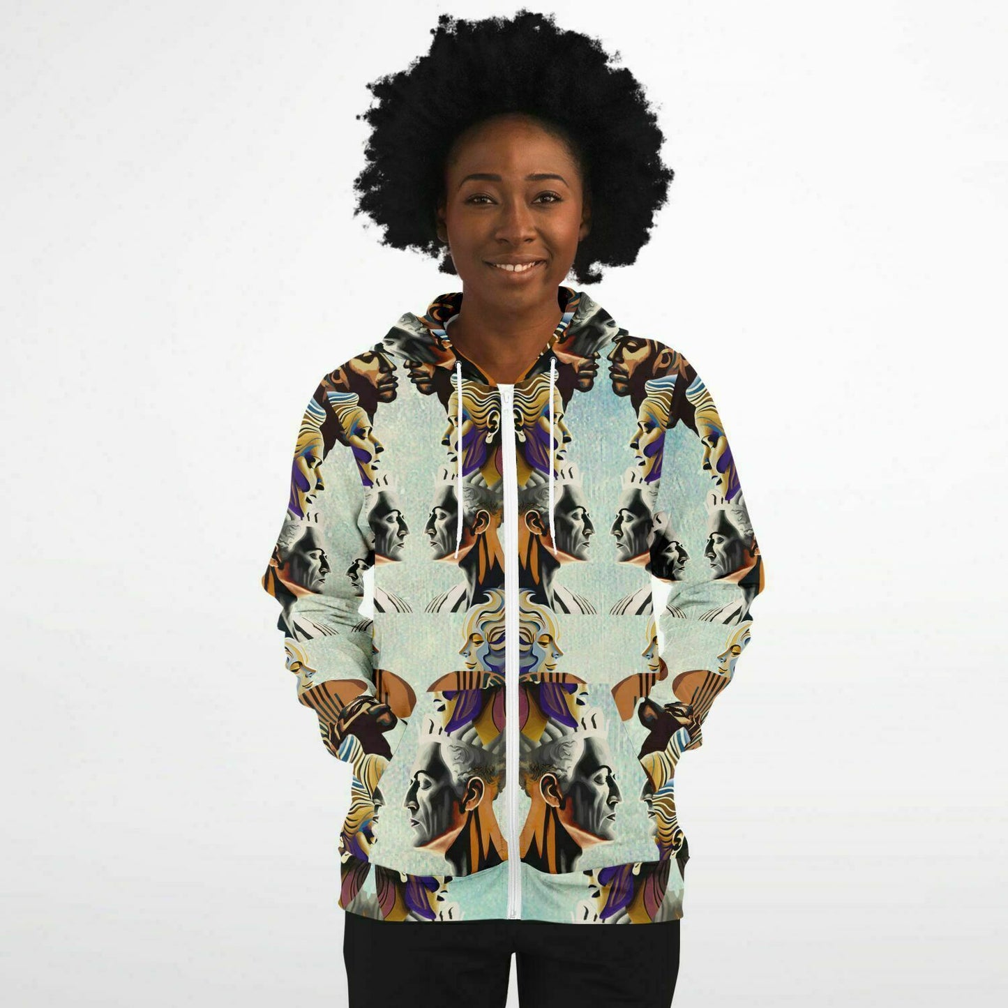 Fashion Zip-Up Hoodie - AOP Kukloso Ancients series No 7 - Free Shipping