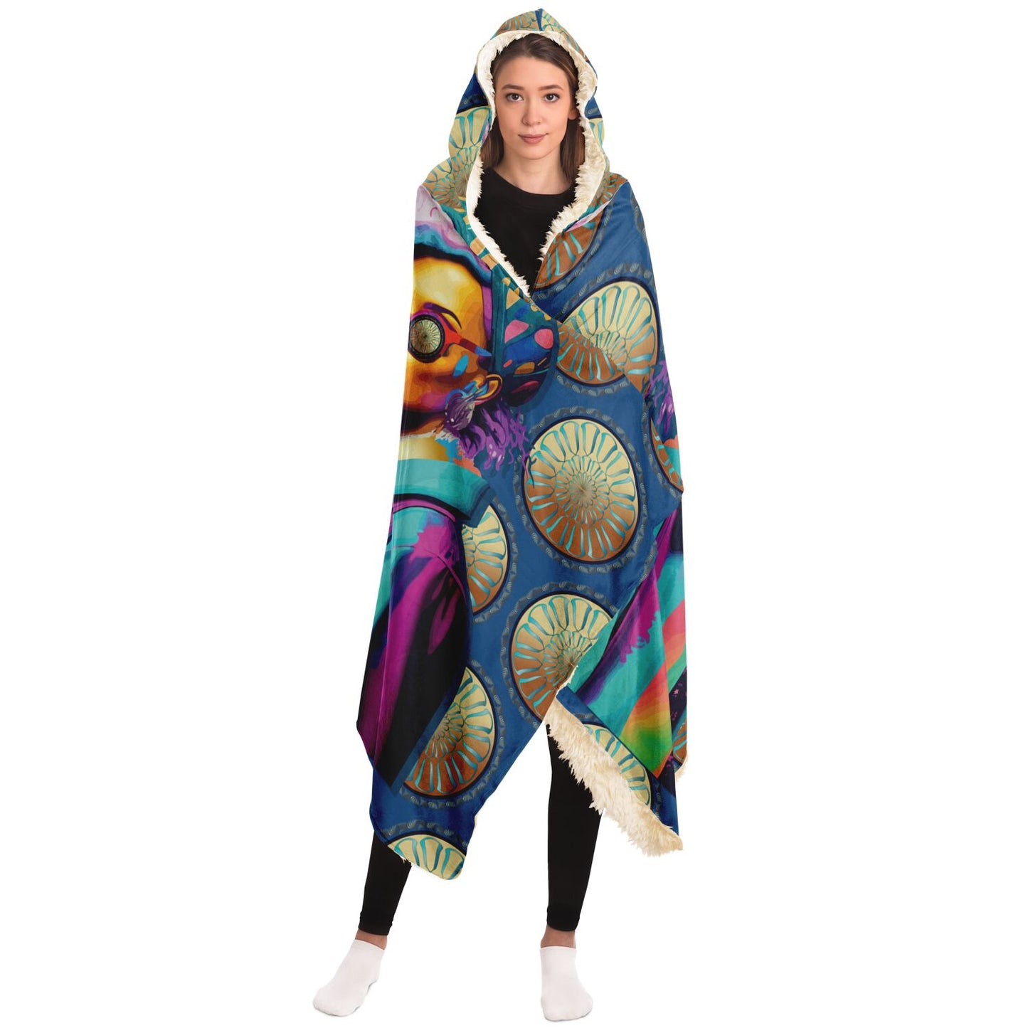 Hooded Blanket - AOP Kukloso Punk Chic No 2 D - Free Shipping