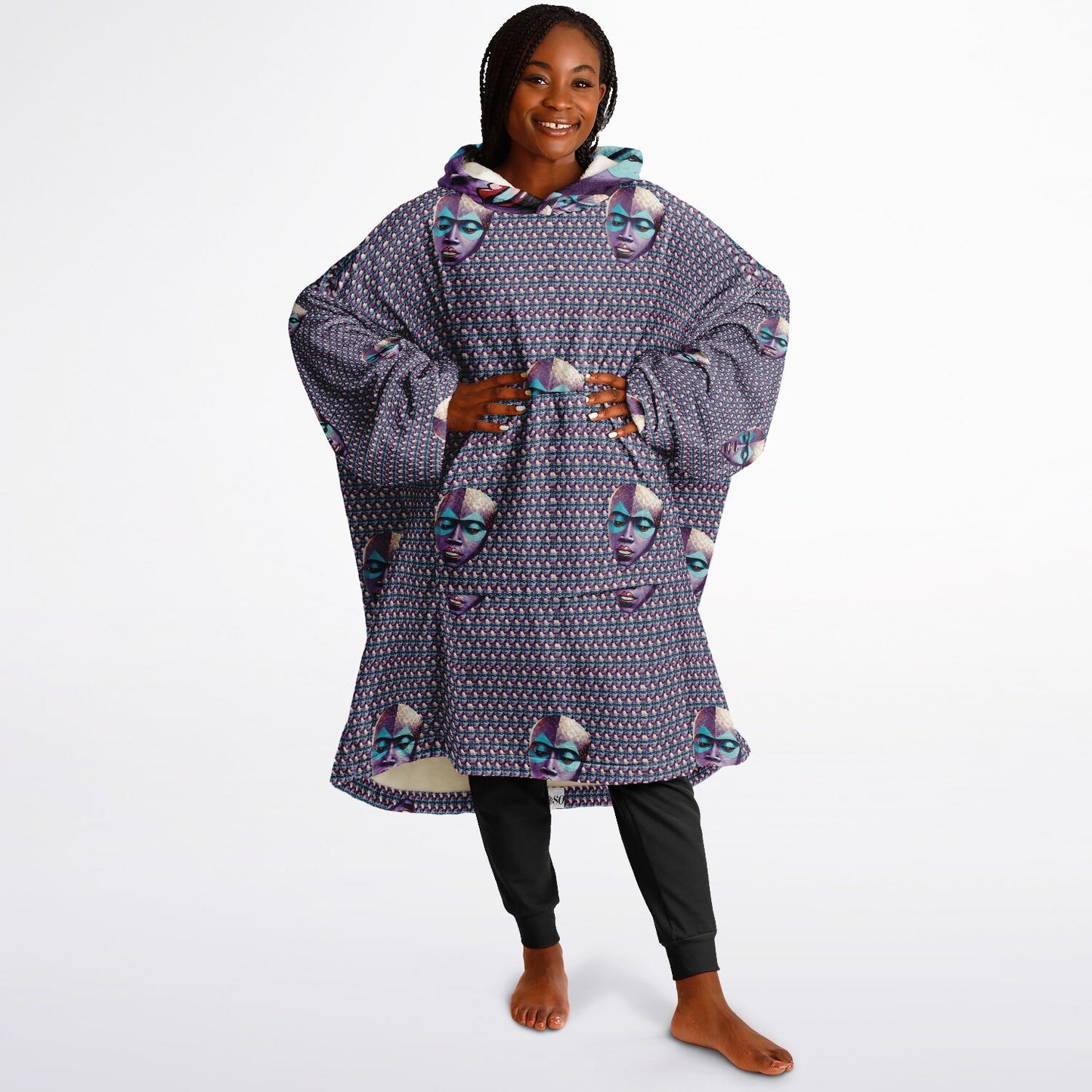 Snug Hoodie Economy - AOP Kukloso Space Faces No 22 - Free Shipping