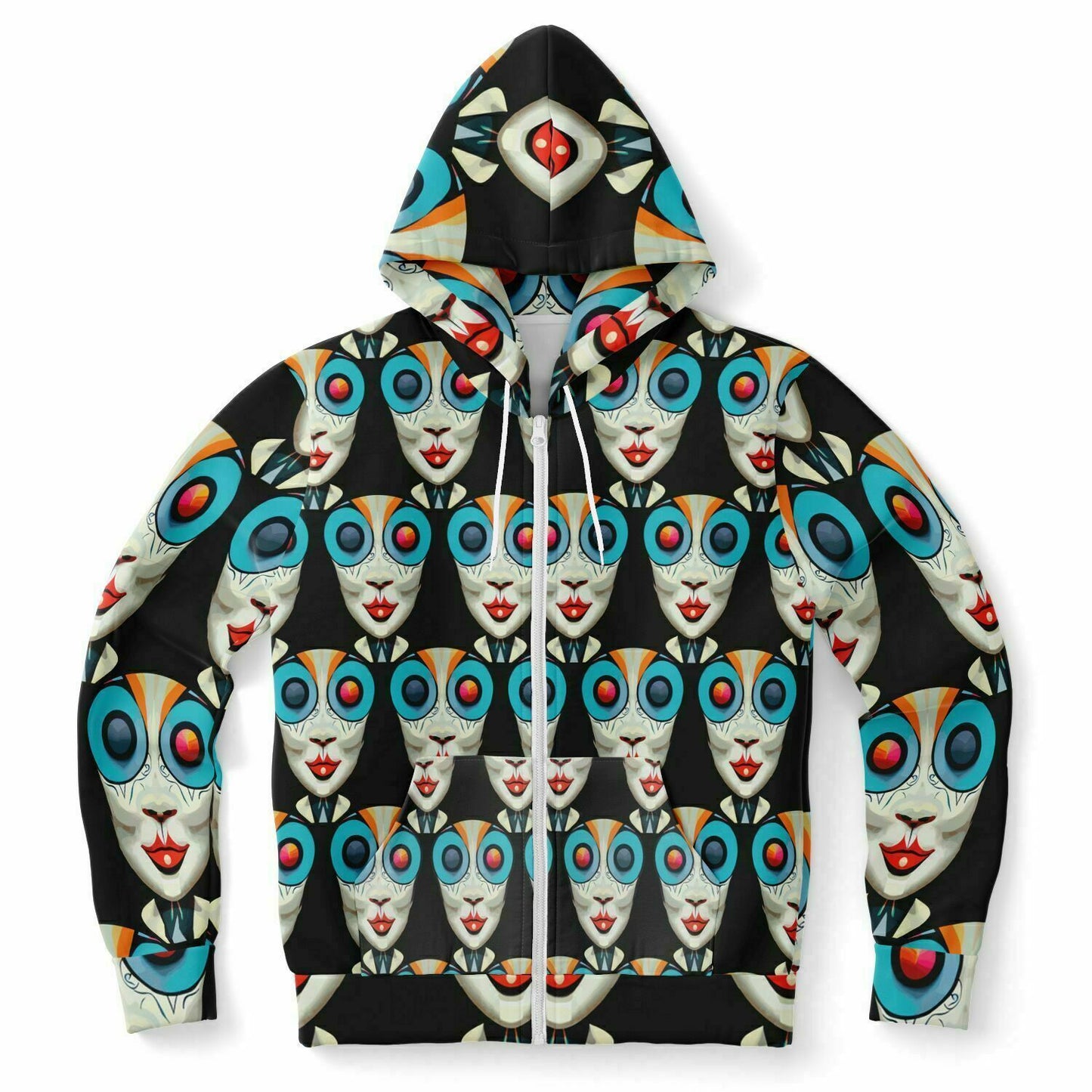 Fashion Zip-Up Hoodie - AOP Kukloso Ancients series No 12 - Free Shipping