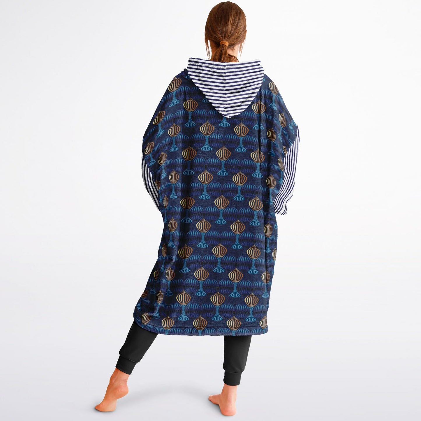Snug Hoodie Economy - AOP Kukloso Fleuron Blue - Gold No 1 Large Pattern - Free Shipping