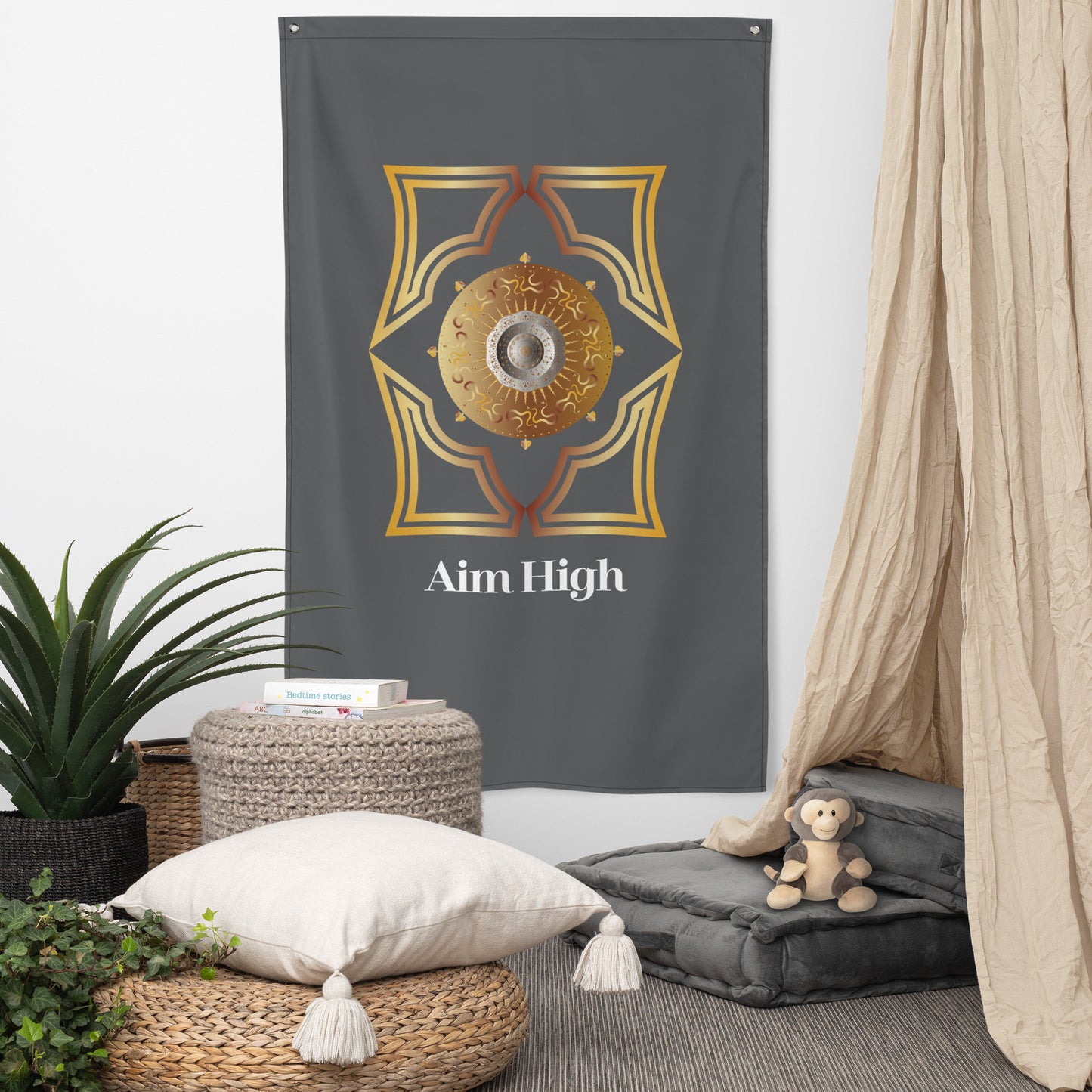 Flag Kukloso Intricate Gold Mandala No 4222 ' Aim High 'Free Shipping