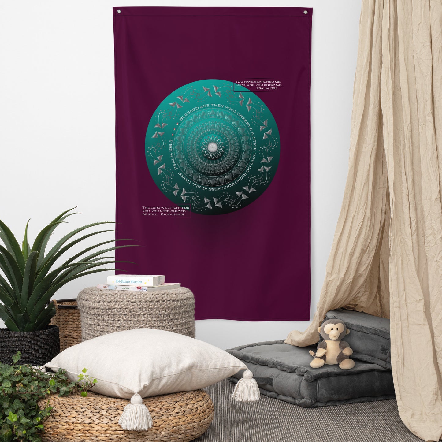 Flag Kukloso Mandala No 4288 "You have searched me Lord, and you know me. Psalm 139:1 Free Shipping