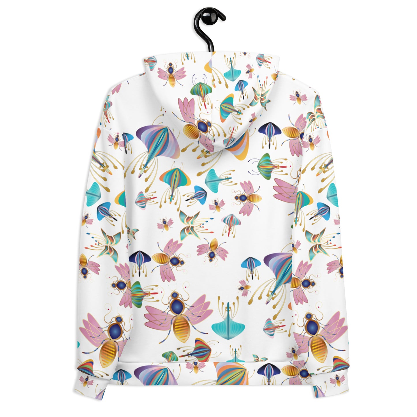 Unisex Hoodie Kukloso Bees, Moths, Butterflies Small Pattern - Free Shipping