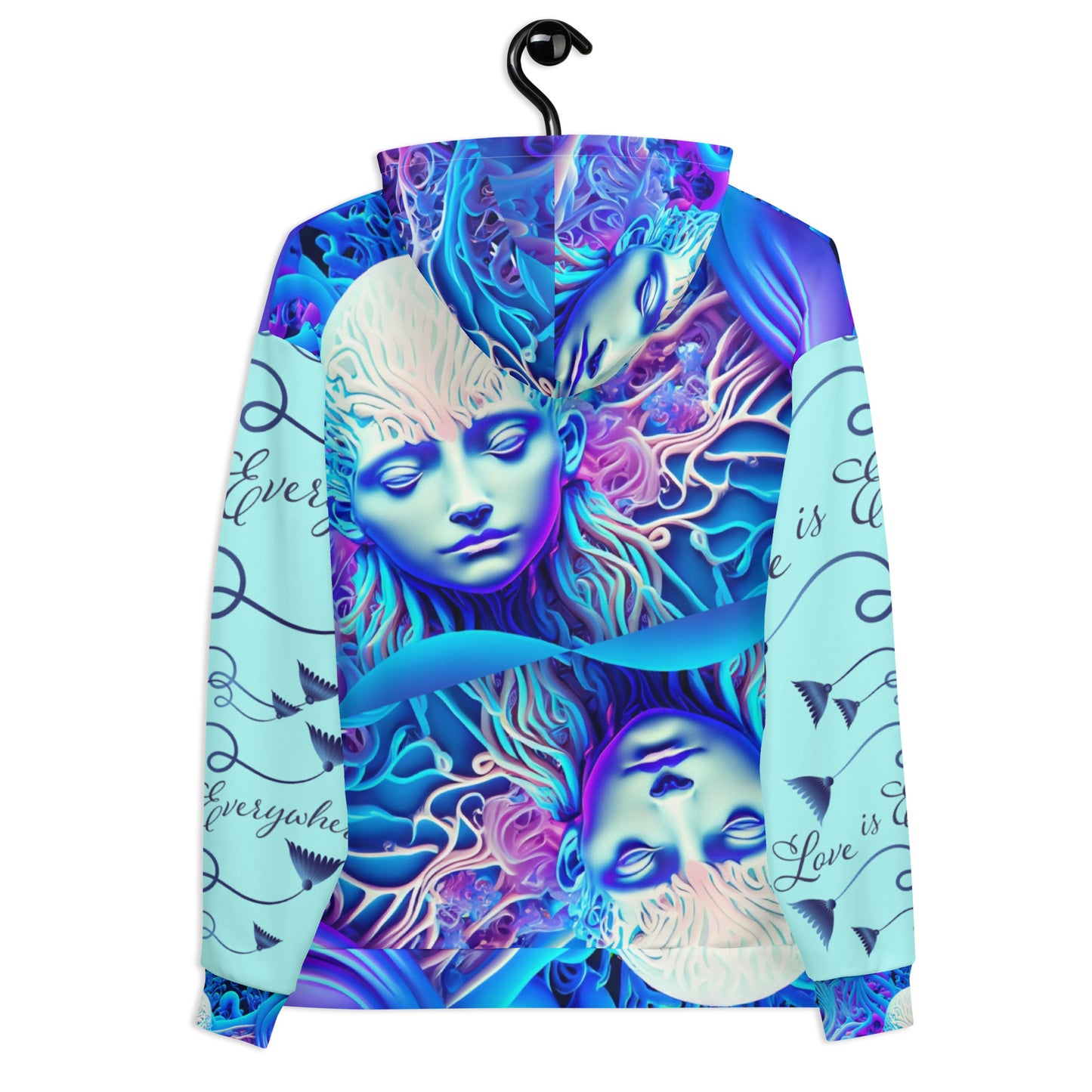 Unisex HoodieKukloso Space Faces ' Love Is Everywhere ' - Free Shipping