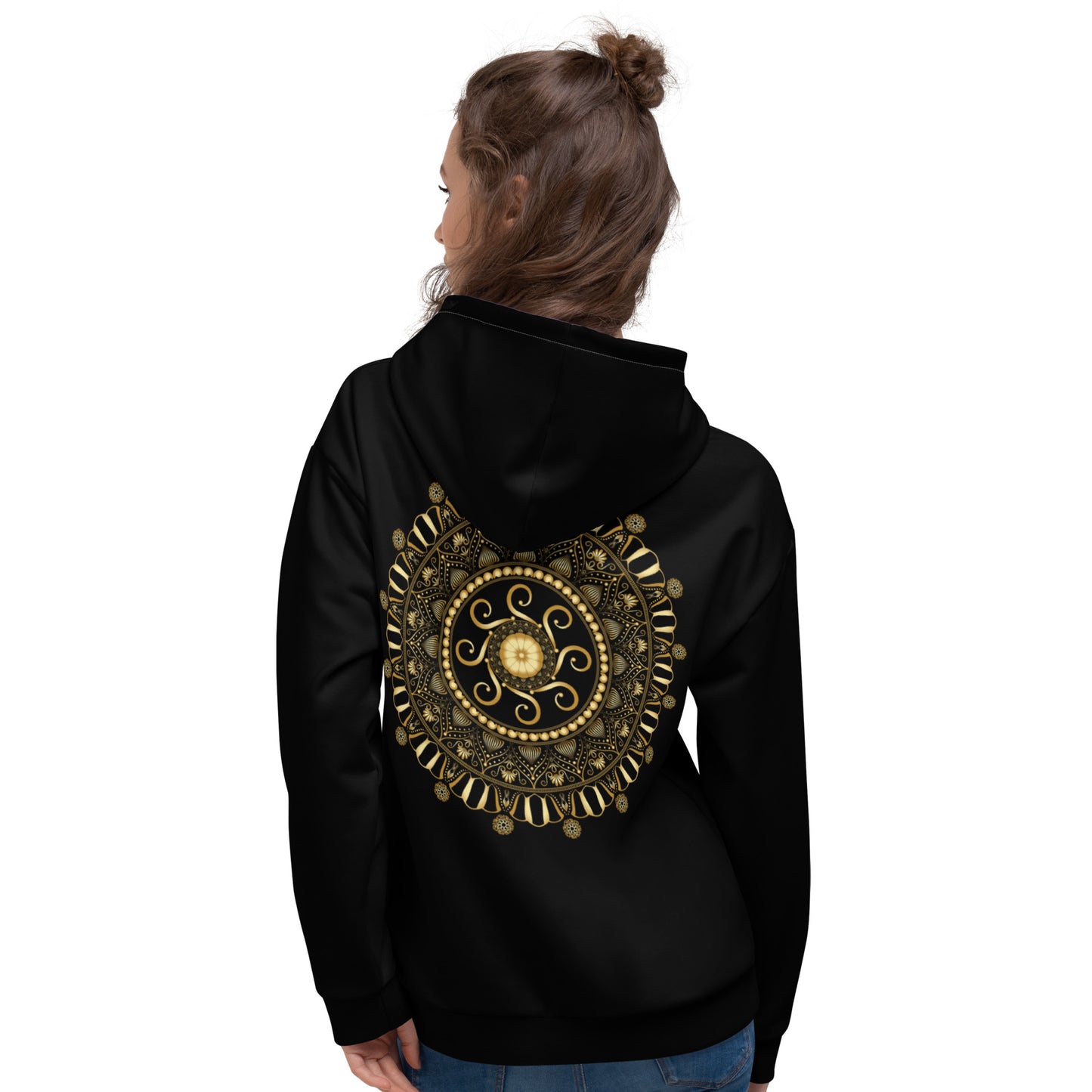 Unisex Hoodie Kukloso Mandala Elaborata Gold - Free Shipping