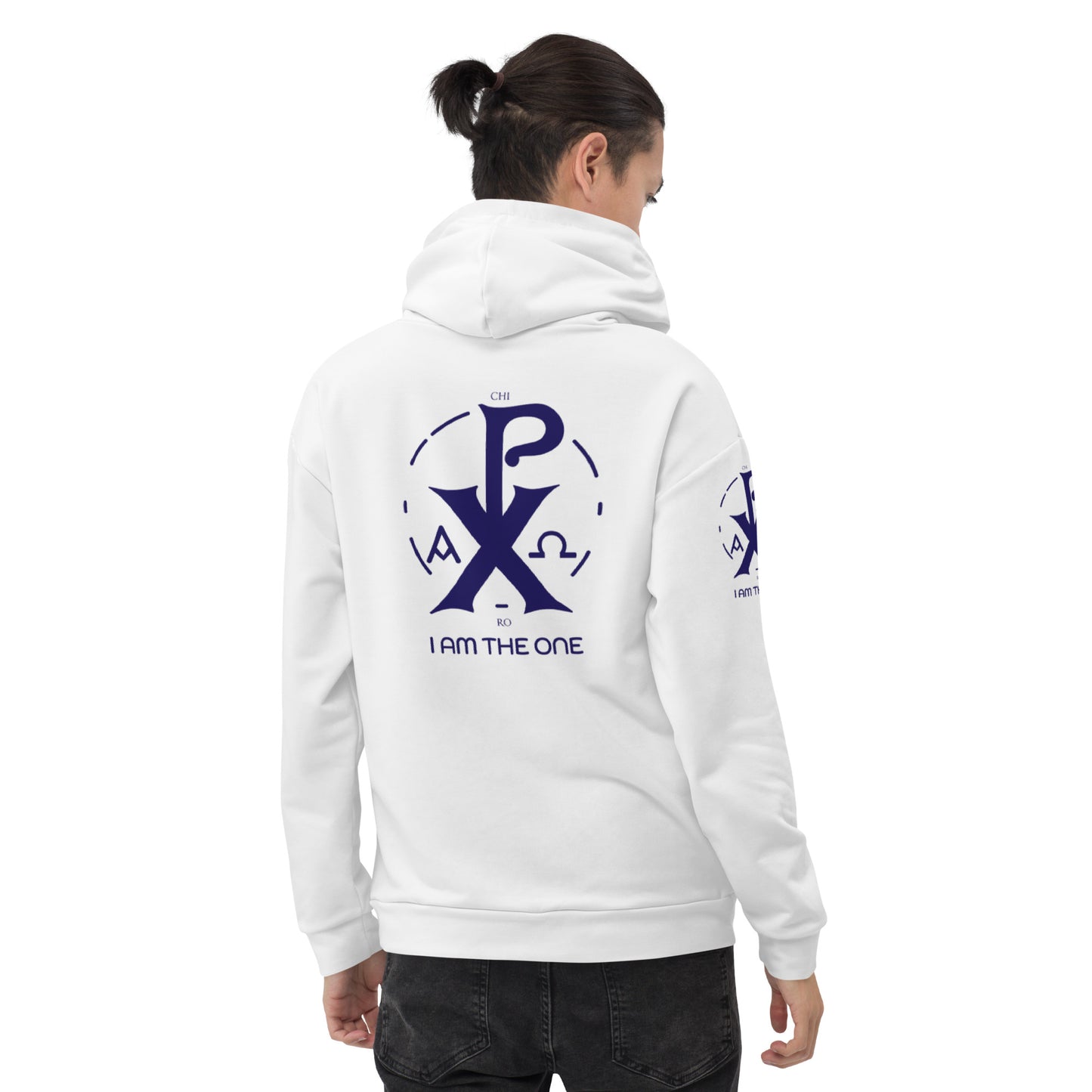 Unisex Hoodie Kukloso Christogram 'Chi Ro' "I Am The One" Navy - Free Shipping