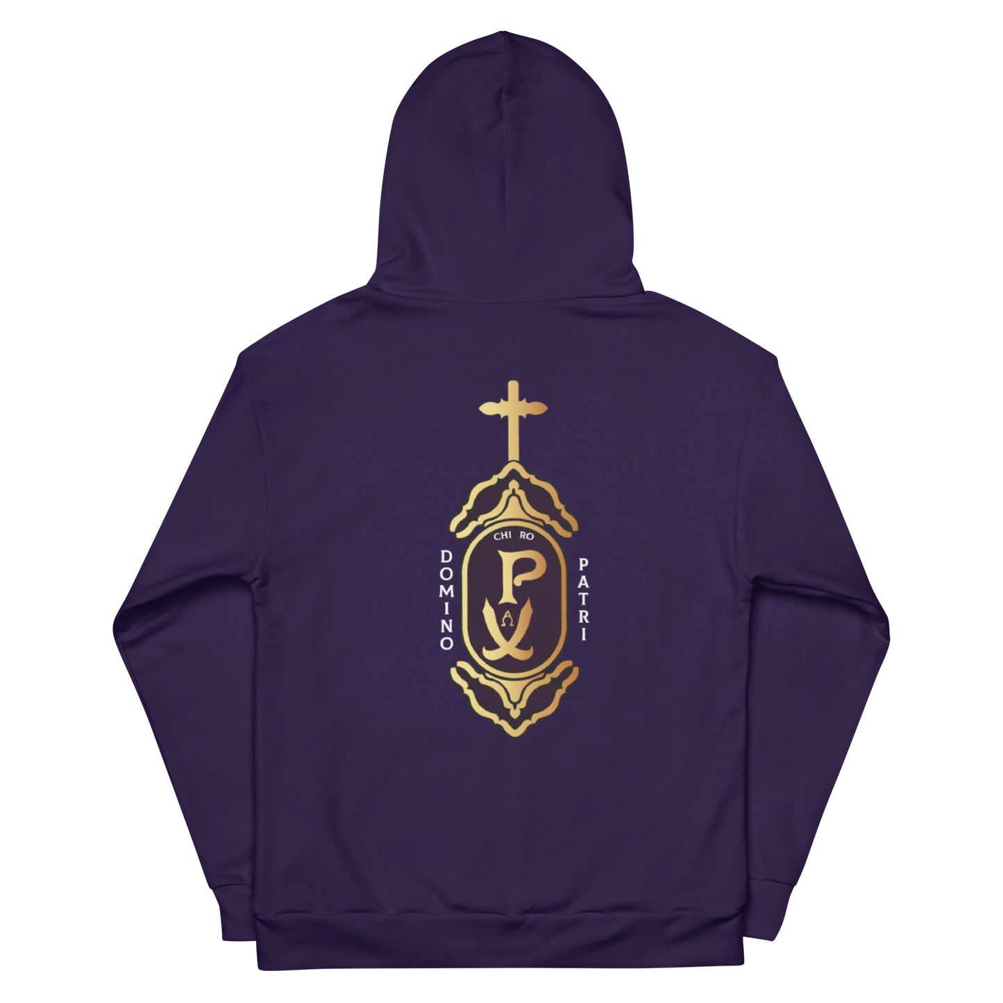 Unisex Hoodie Kukloso Domino Patri - Chi Ro PX Christogram Dark Purple - Free Shipping