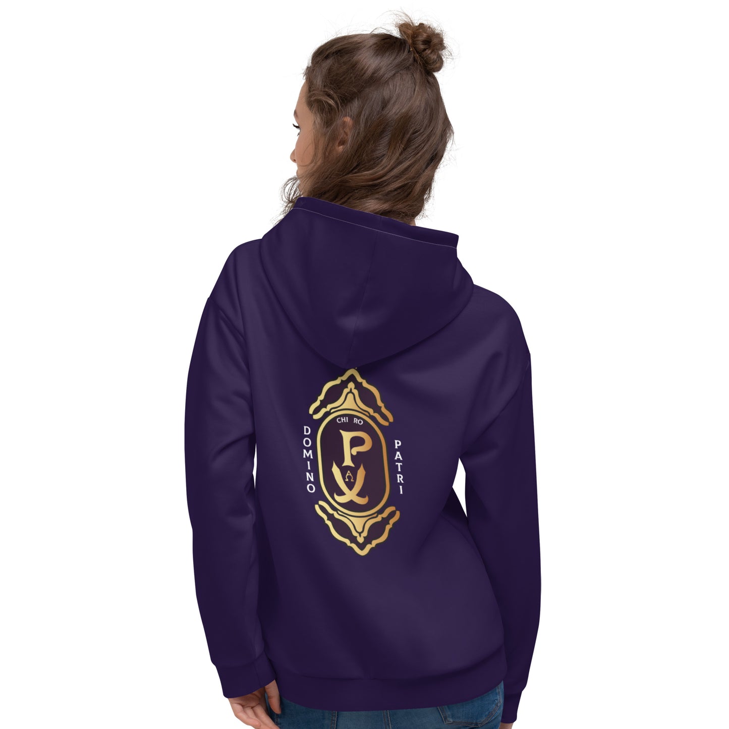 Unisex Hoodie Kukloso Domino Patri - Chi Ro PX Christogram Dark Purple - Free Shipping