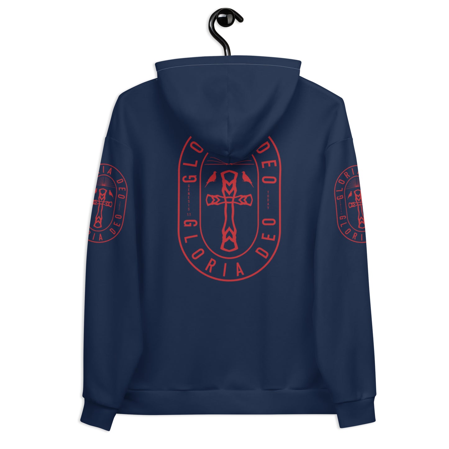 Unisex Hoodie Kukloso Gloria Deo No 2 - 'Glory Be To God' Navy - Free Shipping