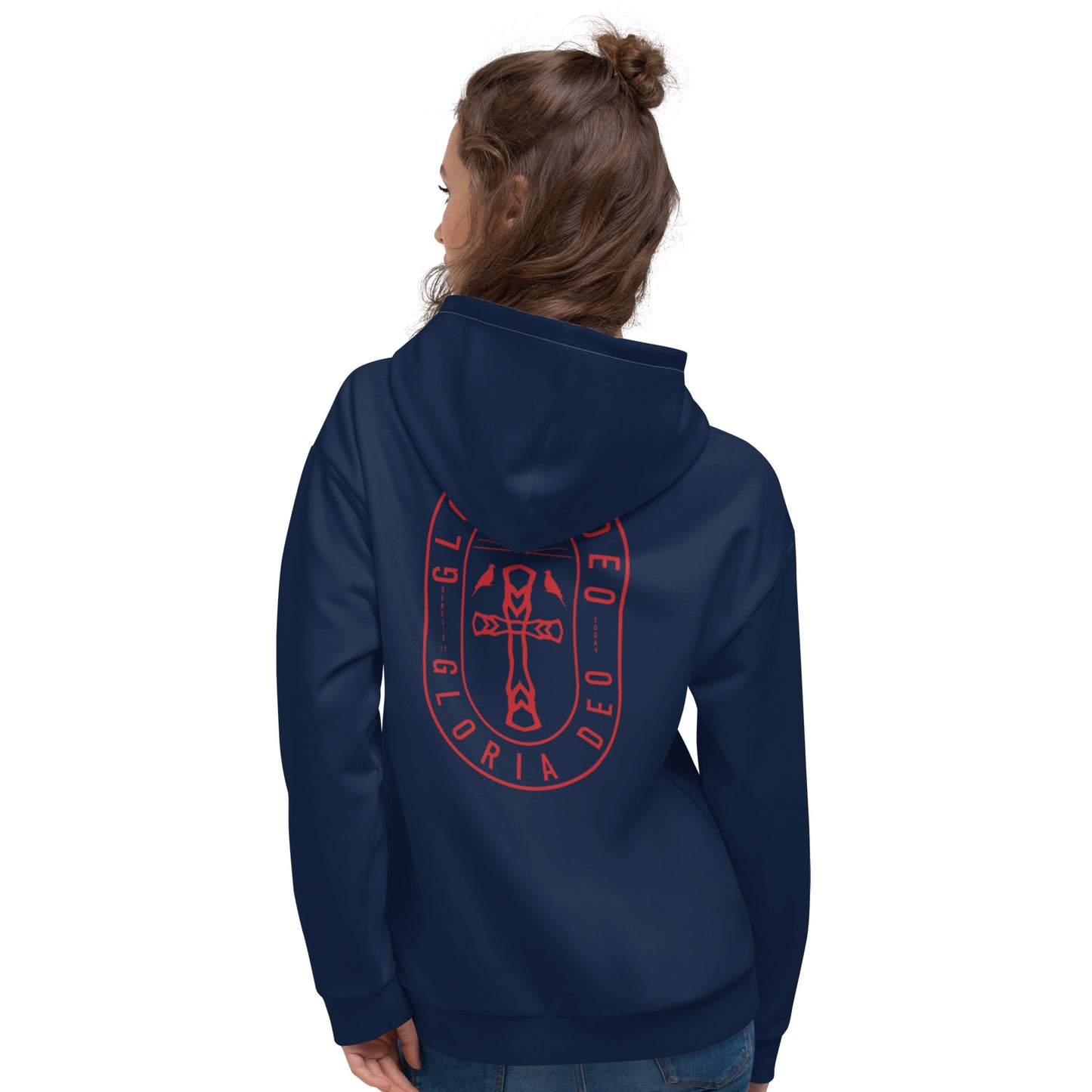 Unisex Hoodie Kukloso Gloria Deo No 2 - 'Glory Be To God' Navy - Free Shipping