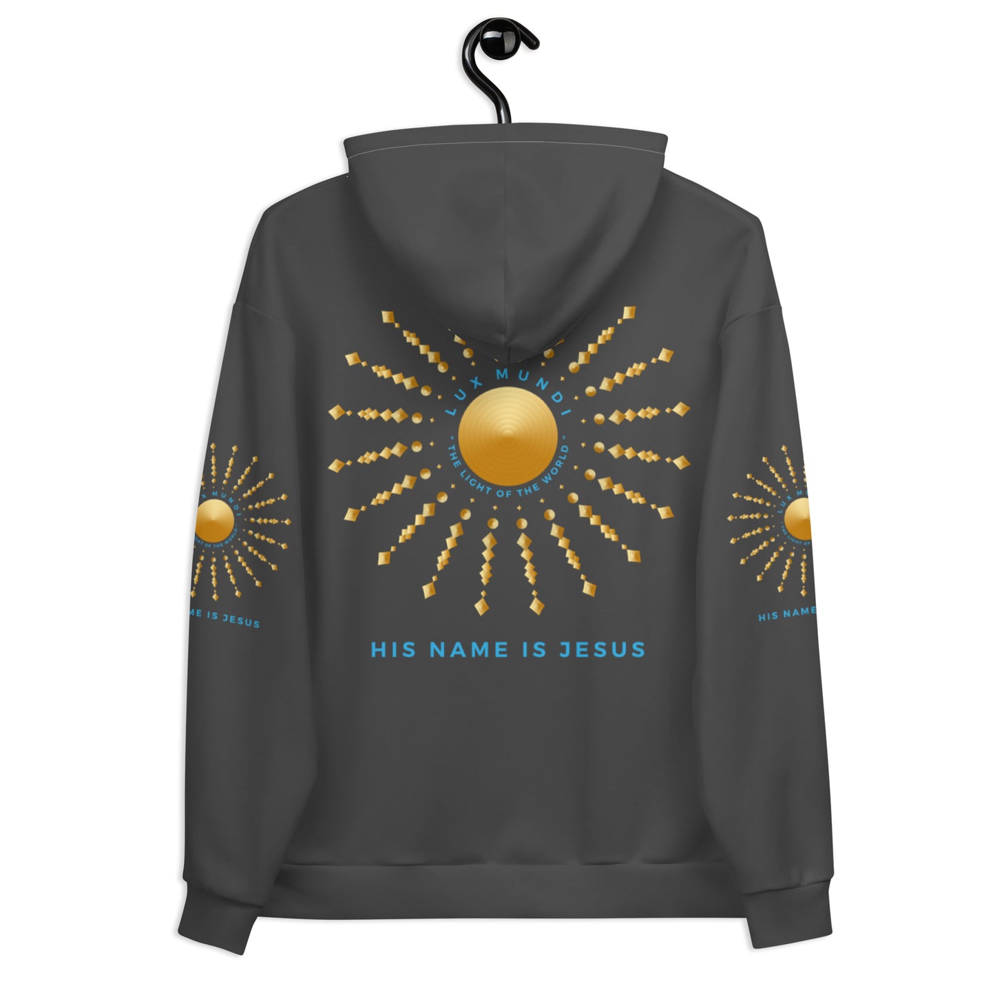Unisex Hoodie Kukloso 'Lux Mundi' - 'His Name is Jesus' Charcoal - Free Shipping
