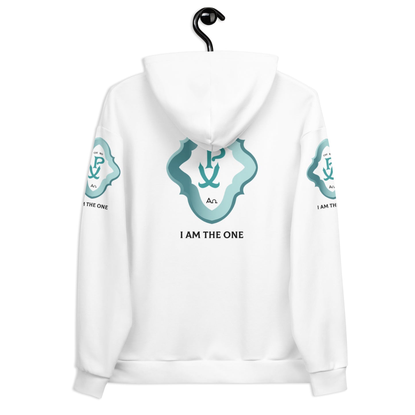 Unisex Hoodie Kukloso Chi Ro PX Christogram, I Am The One No 3 White - Free Shipping