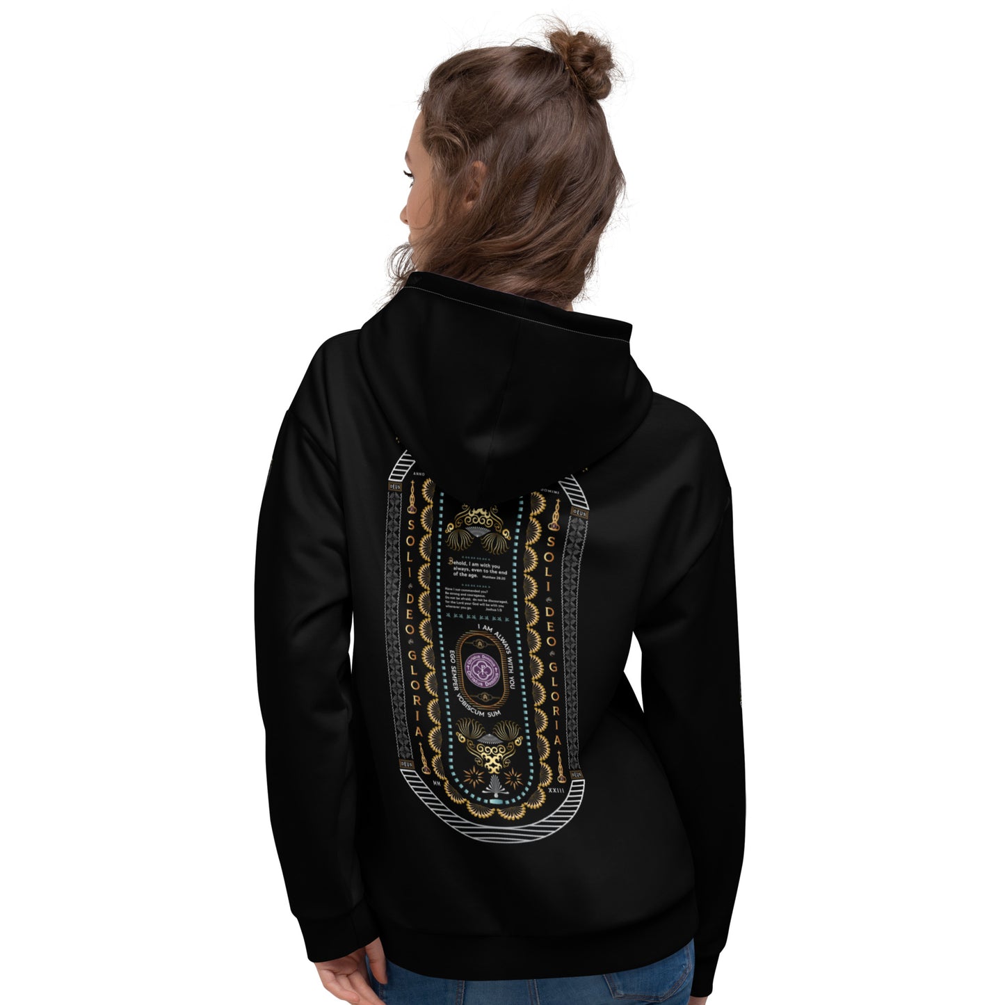 Unisex Hoodie Kukloso Soli Deo Gloria Composite - Black - Free Shipping