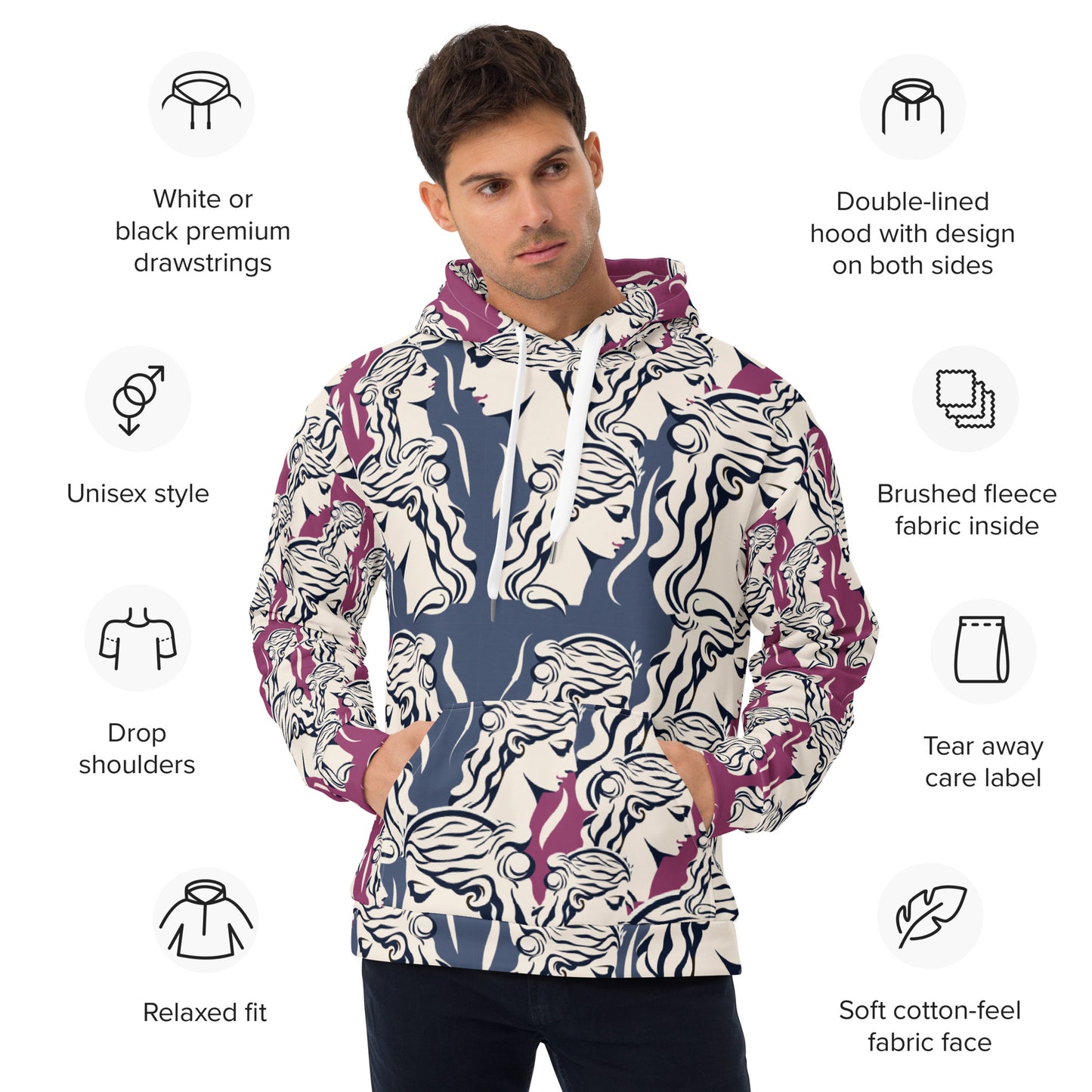 Unisex Hoodie Kukloso Greek Woman No 3 - Free Shipping