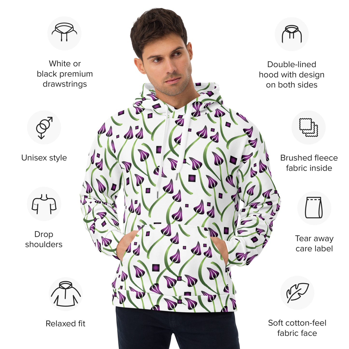 Unisex Hoodie Kukloso Tulips No 1 - Free Shipping
