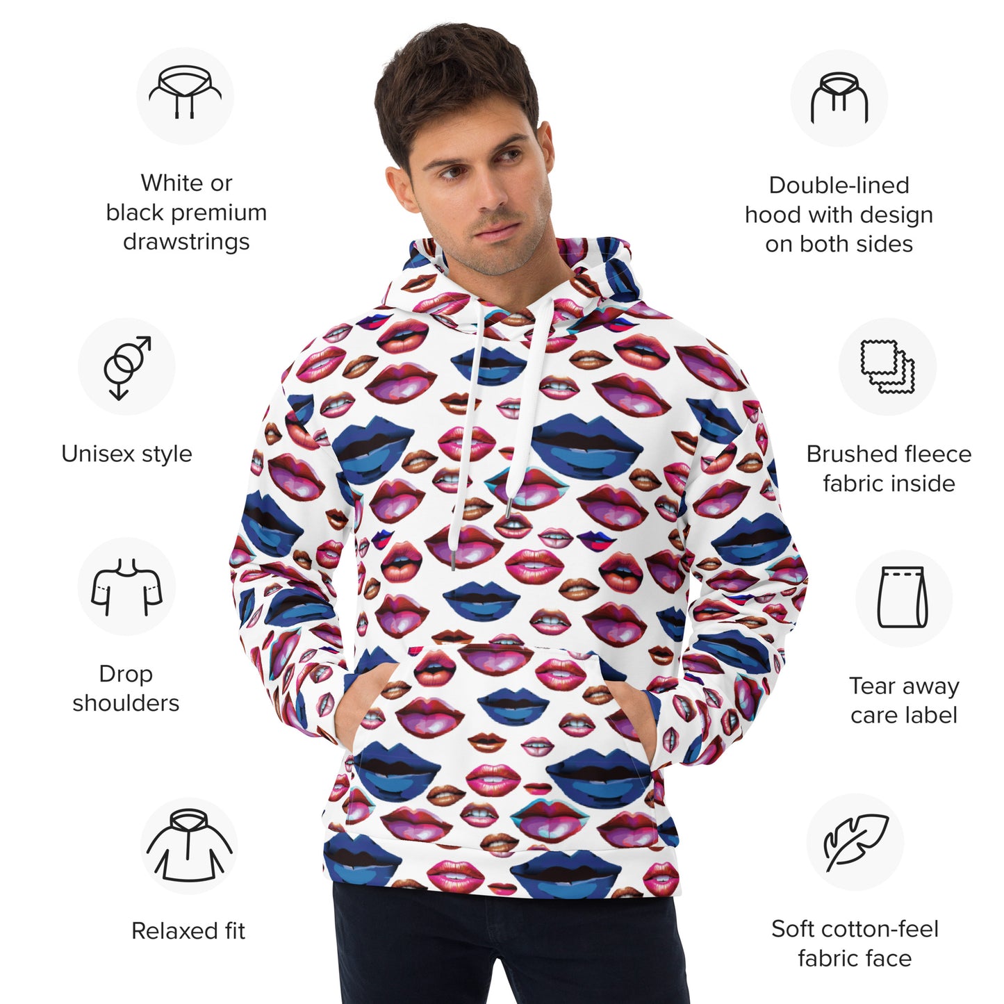 Unisex Hoodie Kukloso Cubist Space Kisser No 7 - Free Shipping