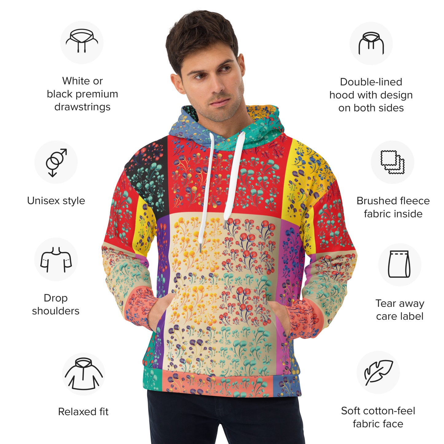 Unisex Hoodie Kukloso Melange de fleur Composite No 50 A - Free Shipping
