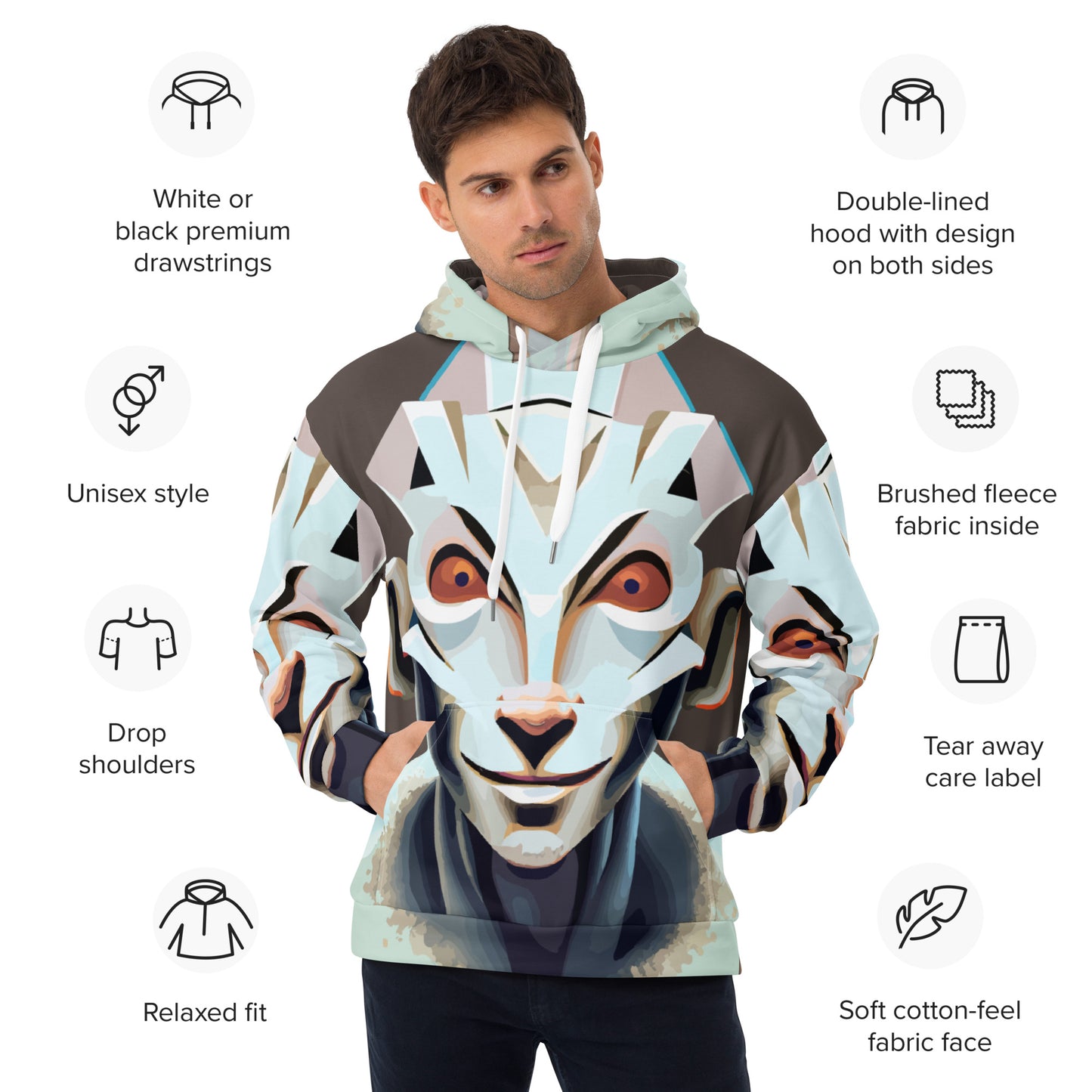 Unisex Hoodie Kukloso Space Faces No 3 - Free Shipping