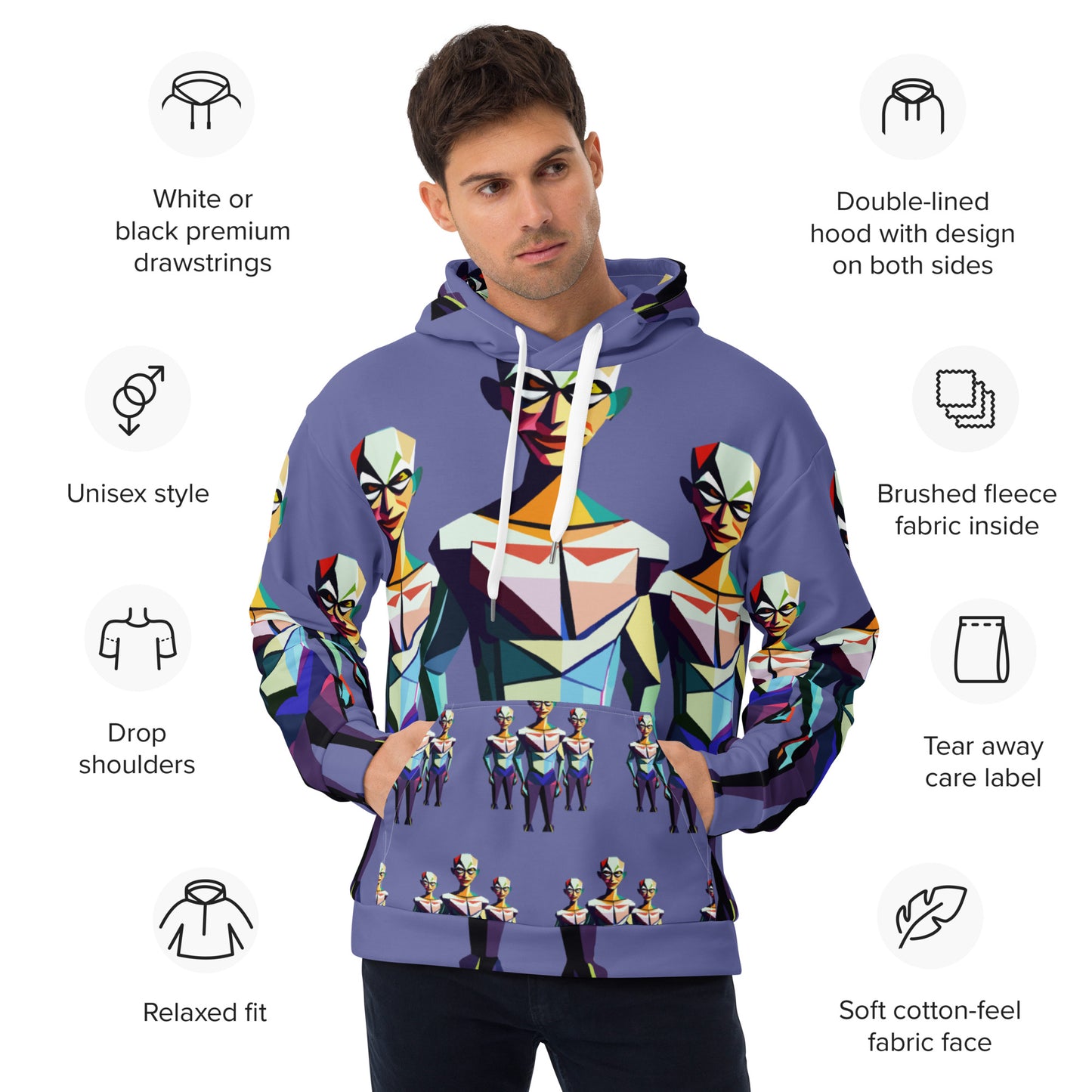 Unisex Hoodie Kukloso Space Faces No 2 - Free Shipping