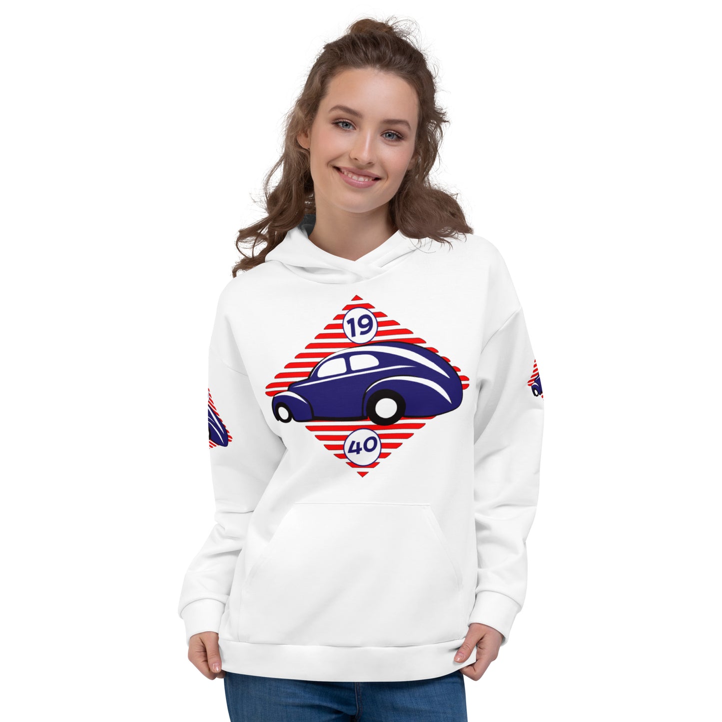 Unisex Hoodie Kukloso 1940 Hot Rods Red Diamond - Free Shipping
