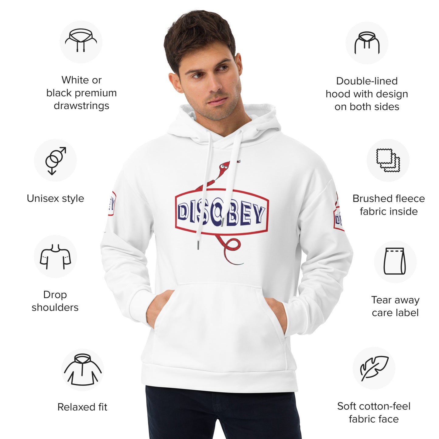Unisex Hoodie Kukloso Disobey - Free Shipping