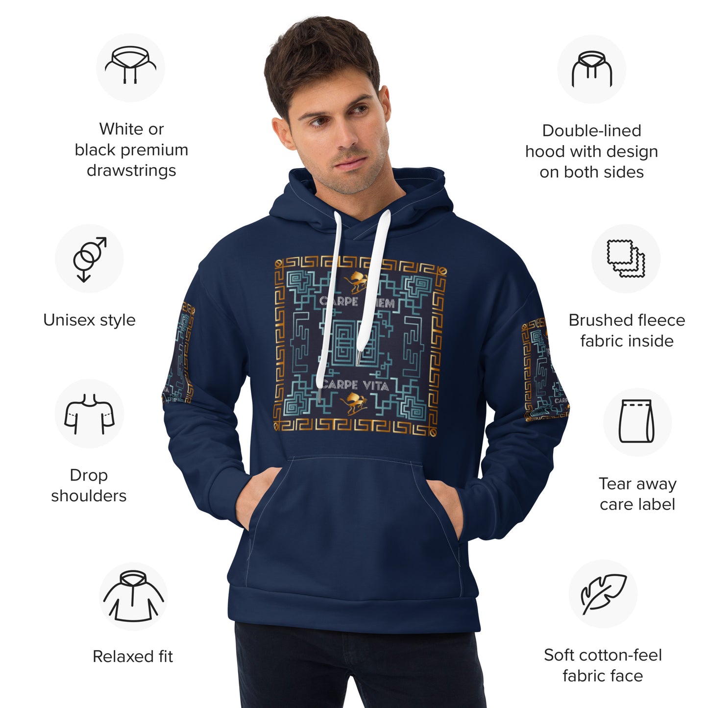 Unisex Hoodie Kukloso Kuklos No 4383 Carpe Diem - Free Shipping