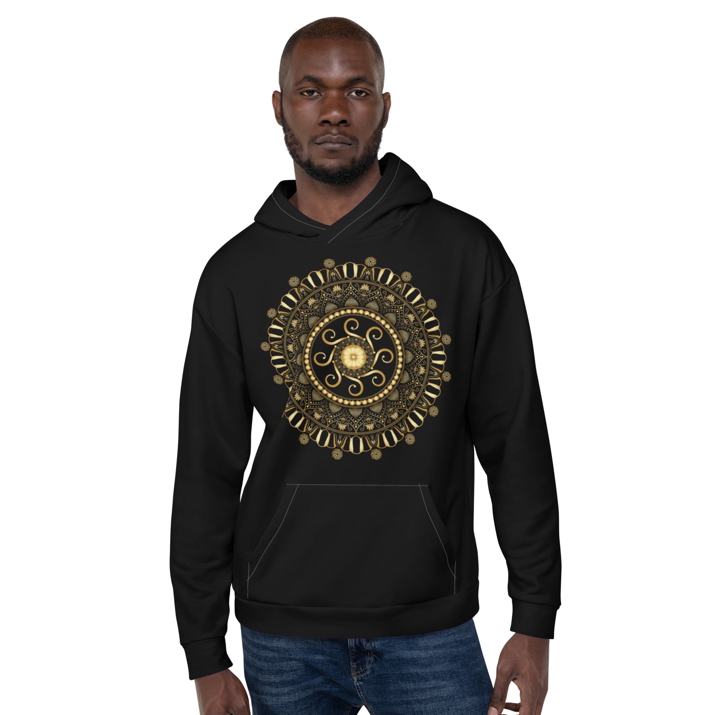 Unisex Hoodie Kukloso Mandala Elaborata Gold - Free Shipping
