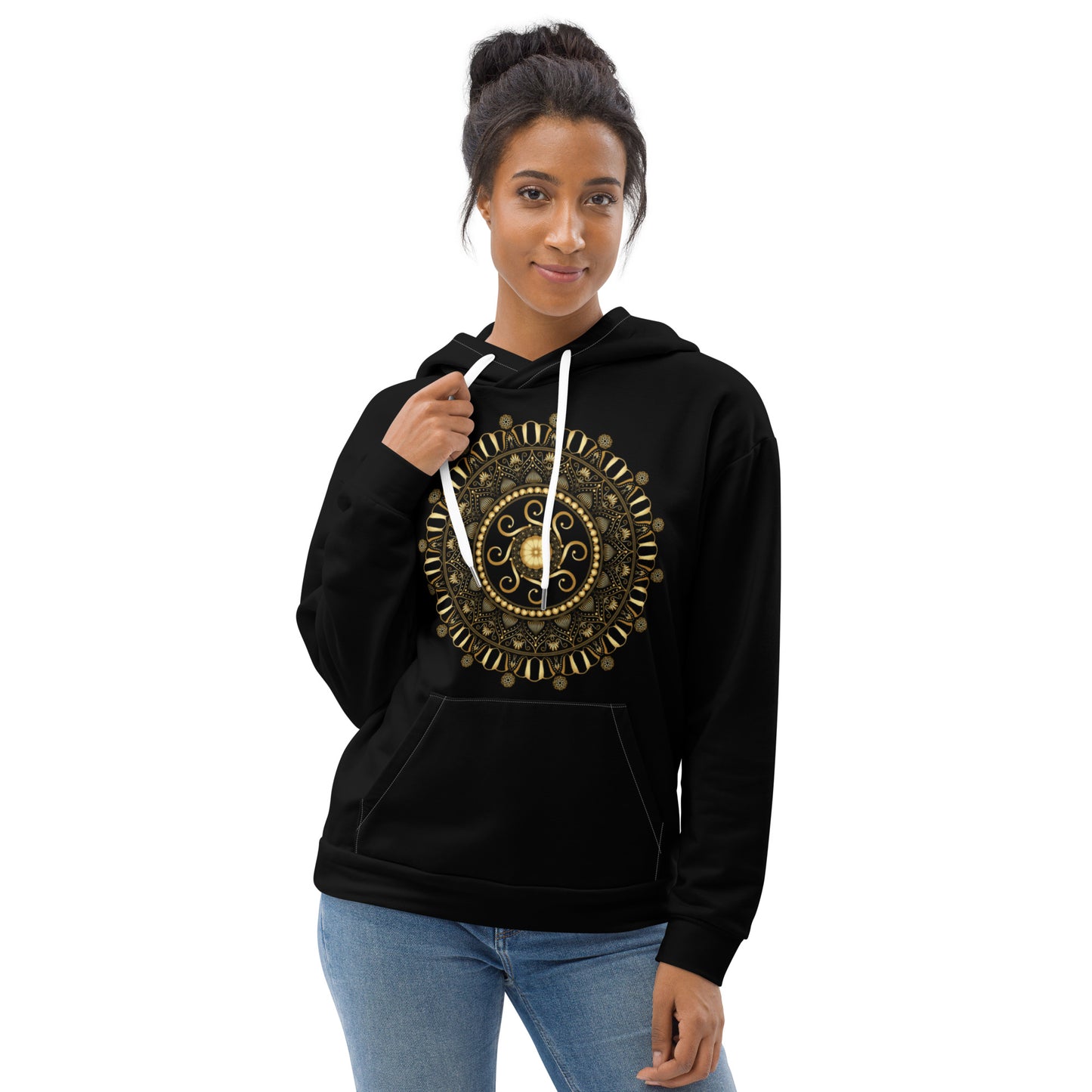 Unisex Hoodie Kukloso Mandala Elaborata Gold - Free Shipping