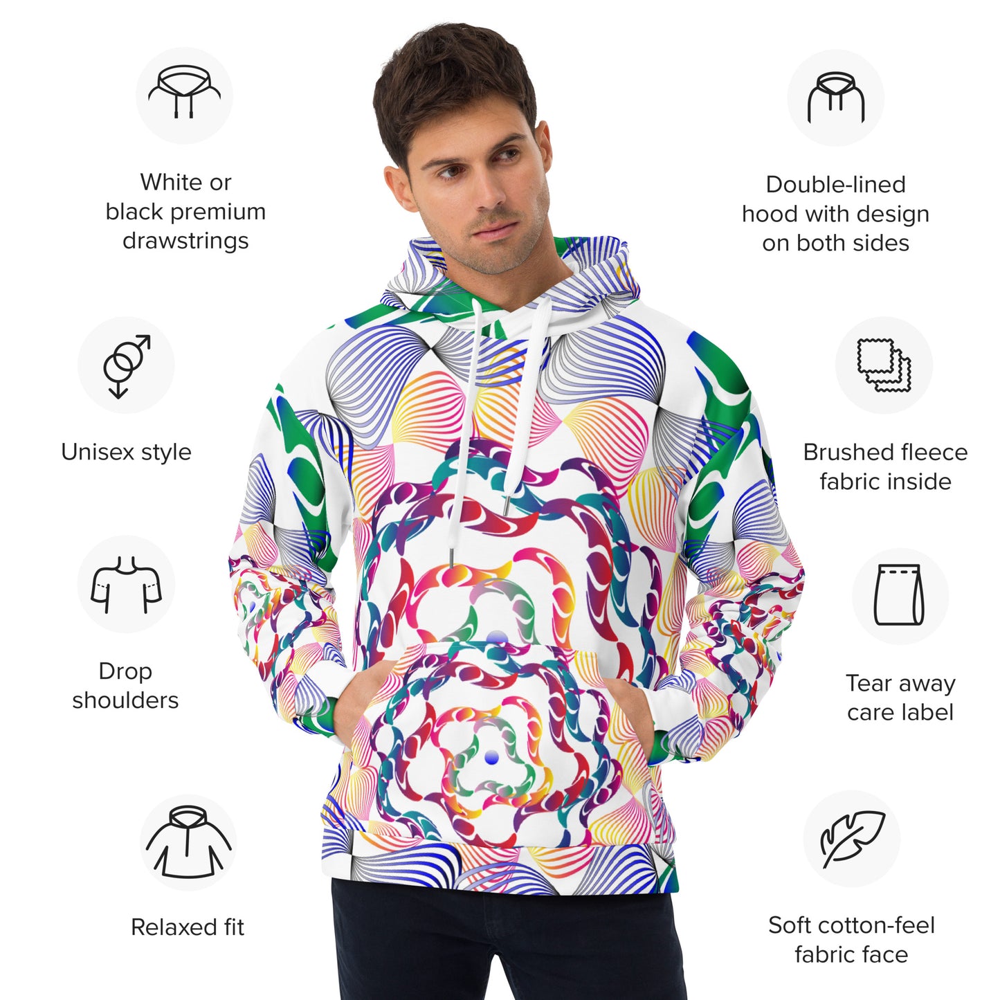 Unisex Hoodie Kukloso Untitled No 1702 - Free Shipping - Free Shipping