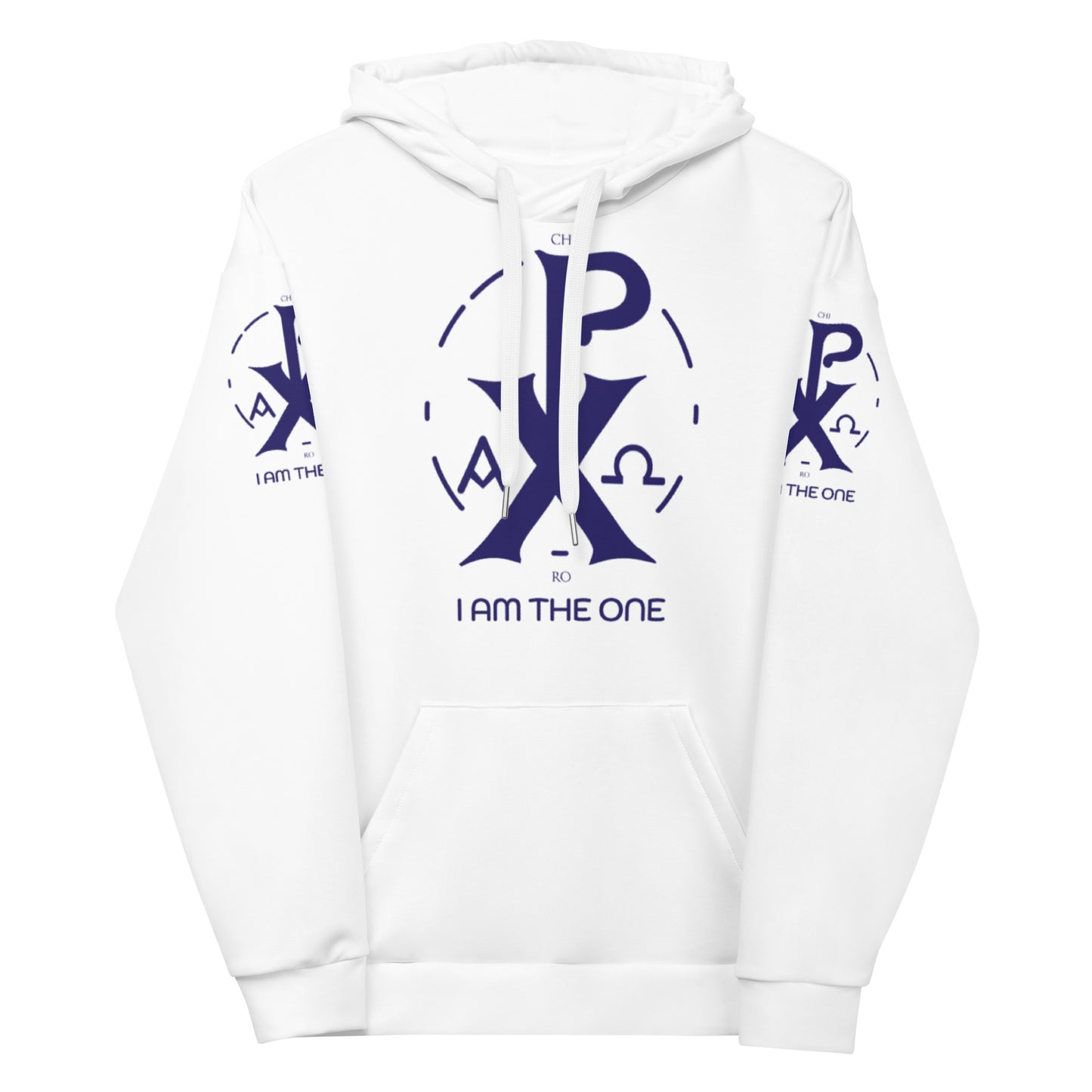Unisex Hoodie Kukloso Christogram 'Chi Ro' "I Am The One" Navy - Free Shipping