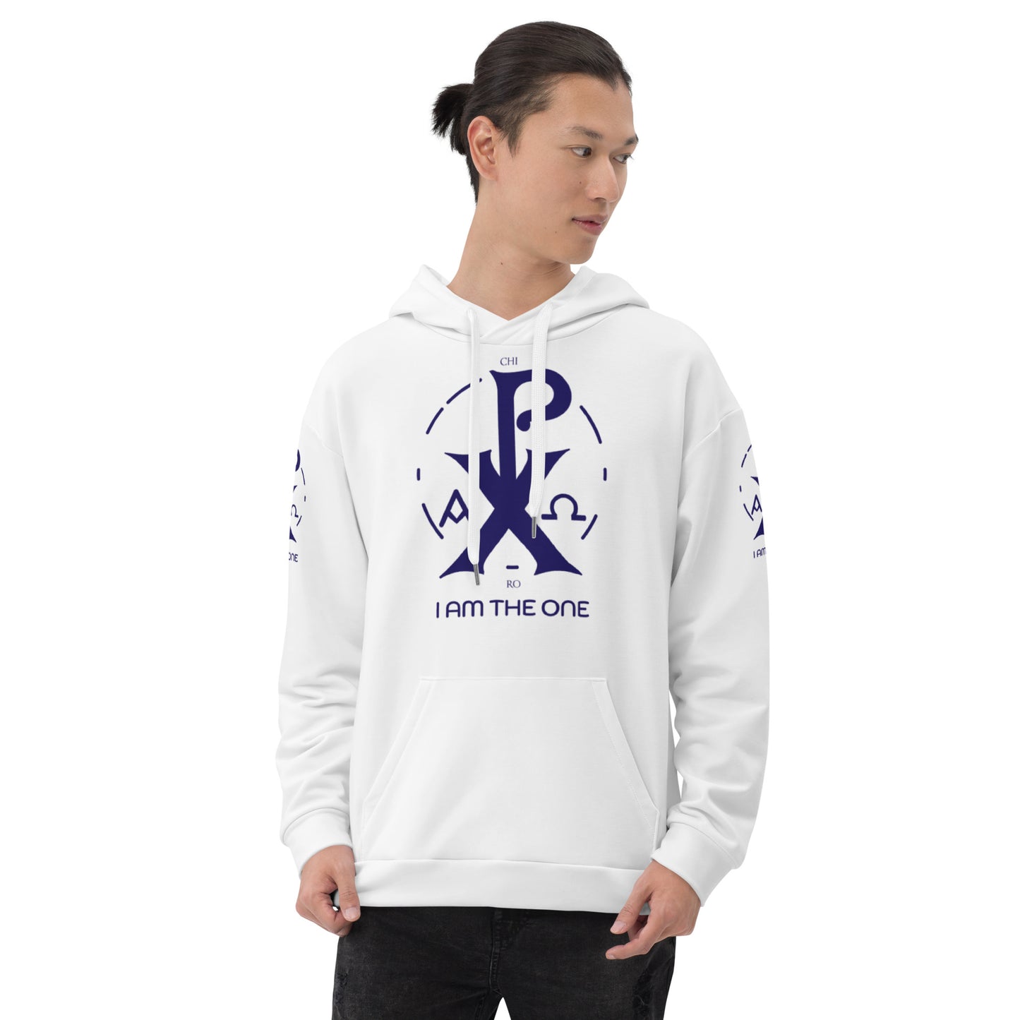 Unisex Hoodie Kukloso Christogram 'Chi Ro' "I Am The One" Navy - Free Shipping