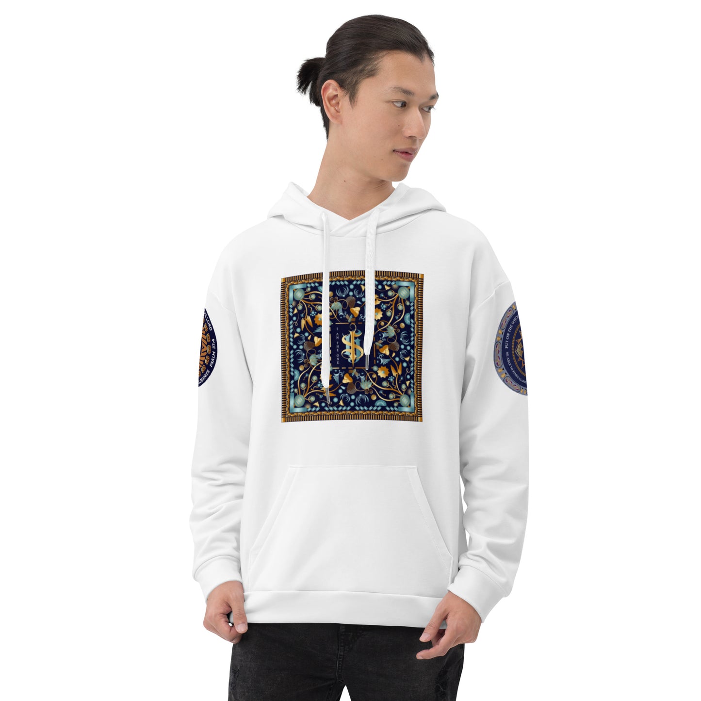 Unisex Hoodie Kukloso ISH Christogram I Am The One on White - Free Shipping