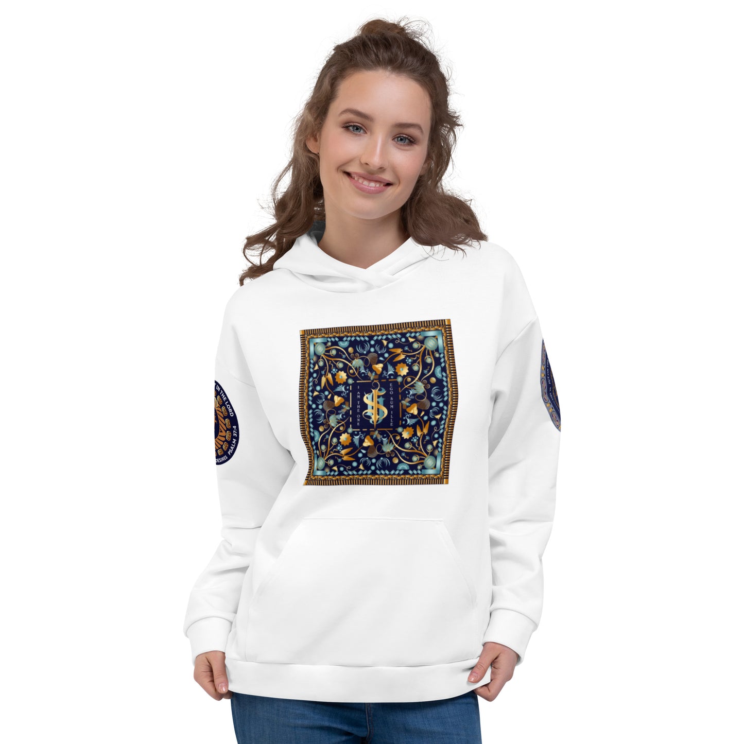 Unisex Hoodie Kukloso ISH Christogram I Am The One on White - Free Shipping