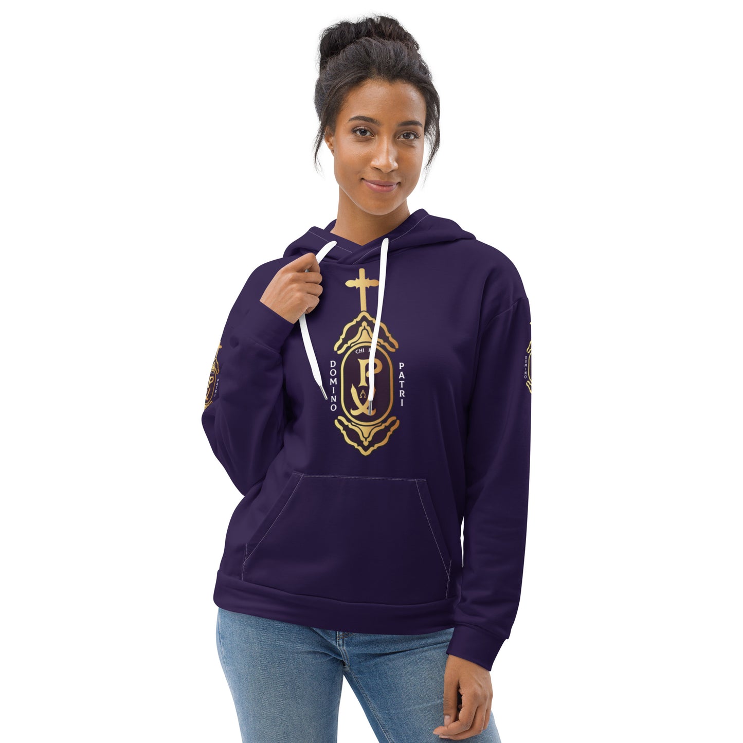 Unisex Hoodie Kukloso Domino Patri - Chi Ro PX Christogram Dark Purple - Free Shipping