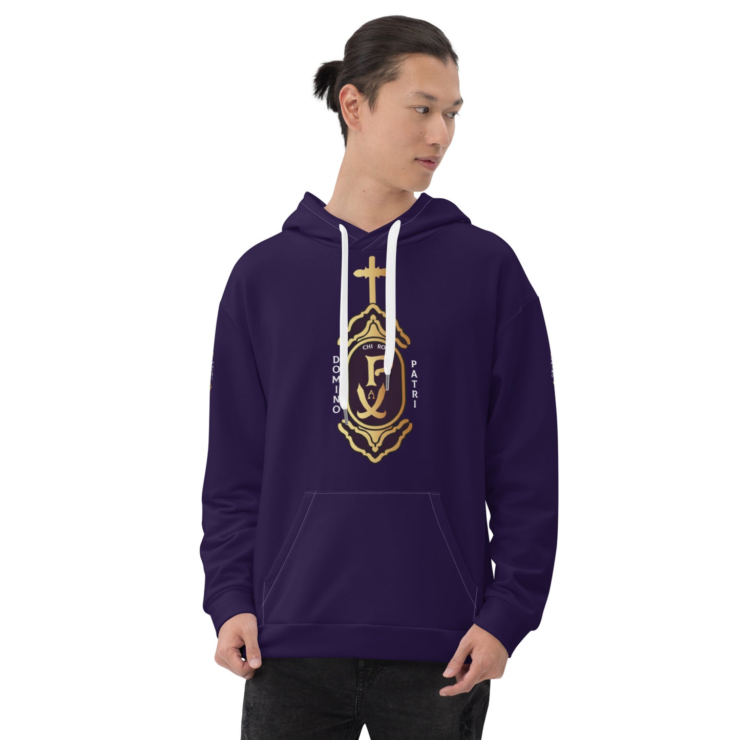 Unisex Hoodie Kukloso Domino Patri - Chi Ro PX Christogram Dark Purple - Free Shipping