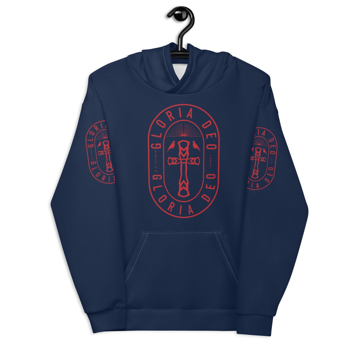 Unisex Hoodie Kukloso Gloria Deo No 2 - 'Glory Be To God' Navy - Free Shipping