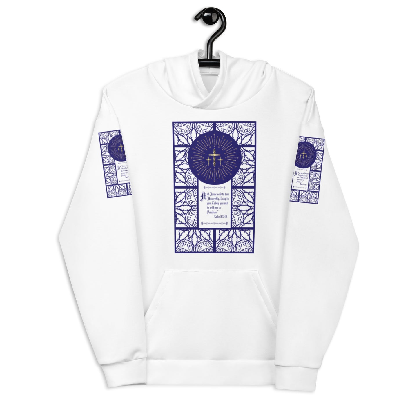 Unisex Hoodie Kukloso Luke 23:43 ...to the thief..."Assuredly I say to you" White - Free Shipping