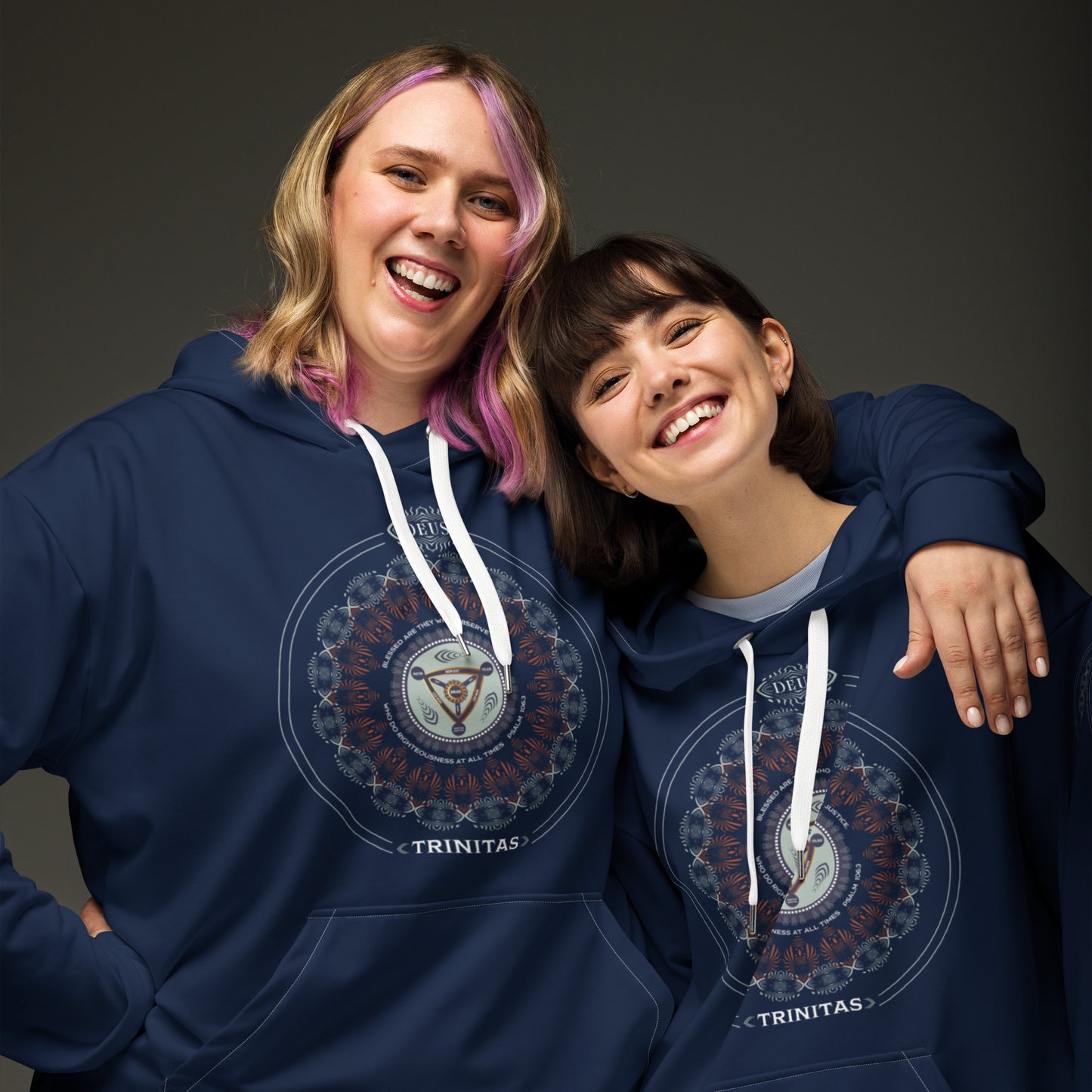 Unisex Hoodie Kukloso Psalm 106.3 The Holy Trinity - Navy - Free Shipping