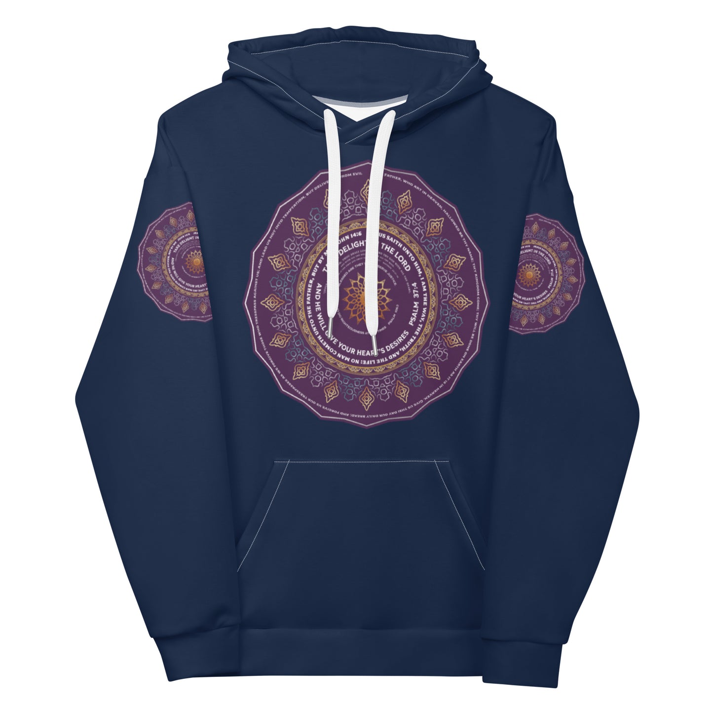Unisex Hoodie Kukloso John 14:6, Multiple Bible Quotes - Navy - Free Shipping