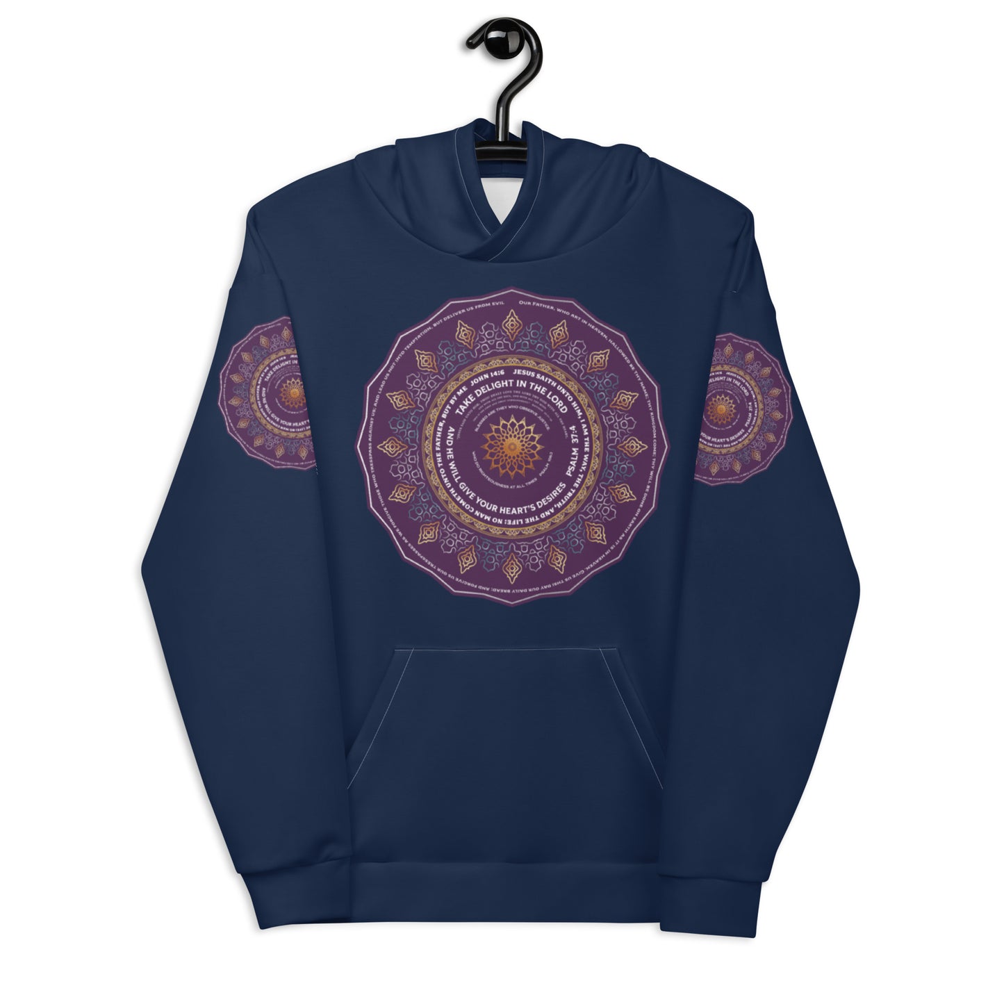 Unisex Hoodie Kukloso John 14:6, Multiple Bible Quotes - Navy - Free Shipping